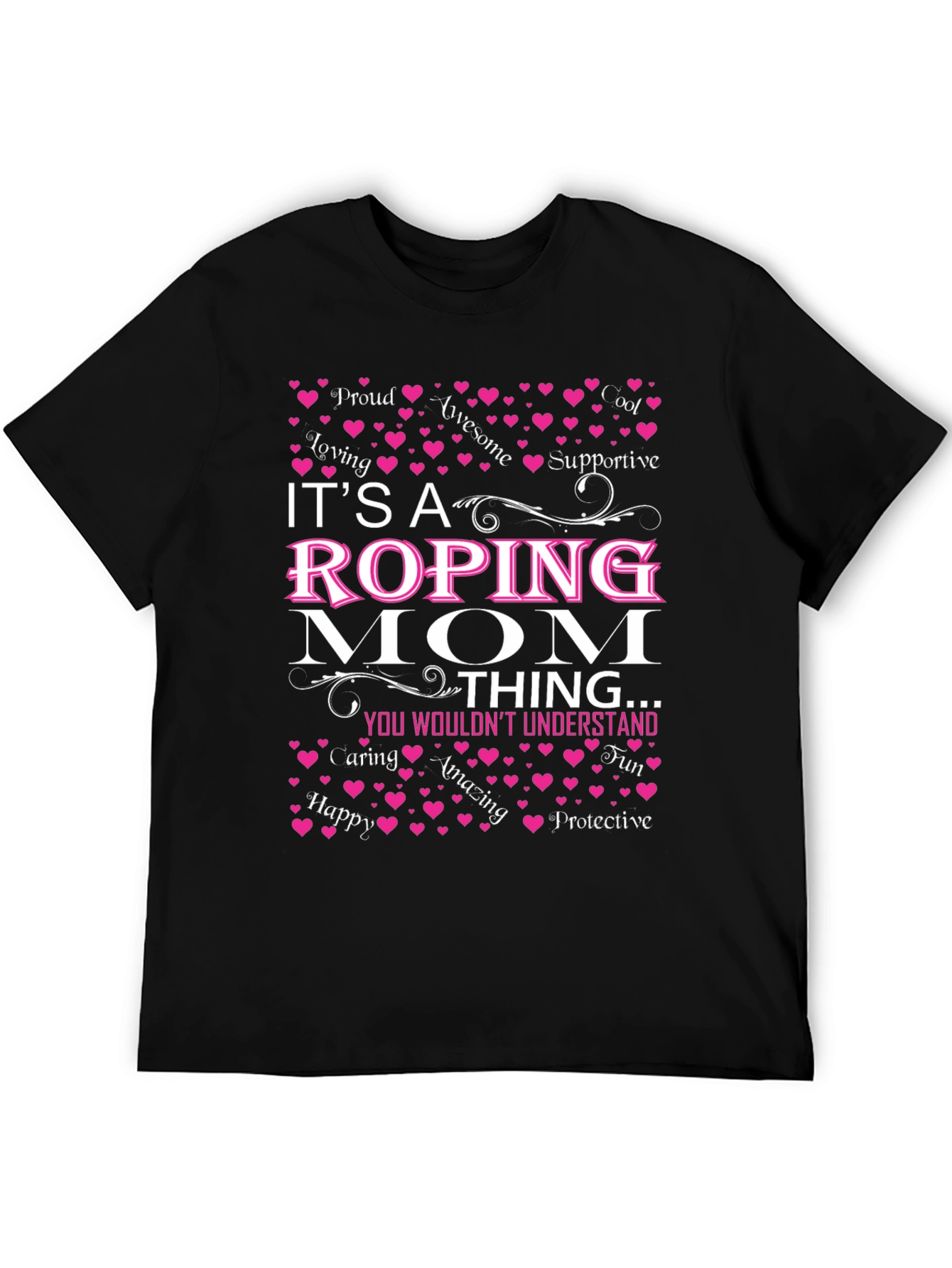 Black Roping Mom T-Shirt - Gift for Mom view 5