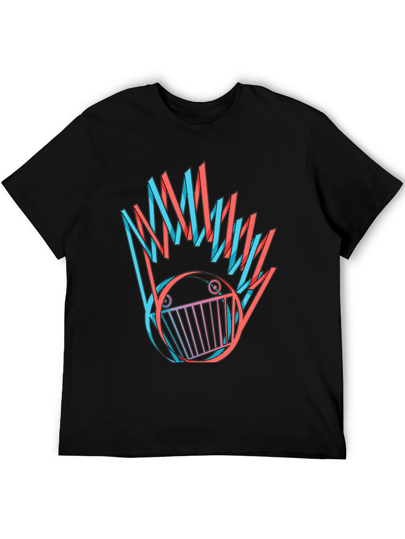 Black Abstract Graphic Print Black T-Shirt view 5