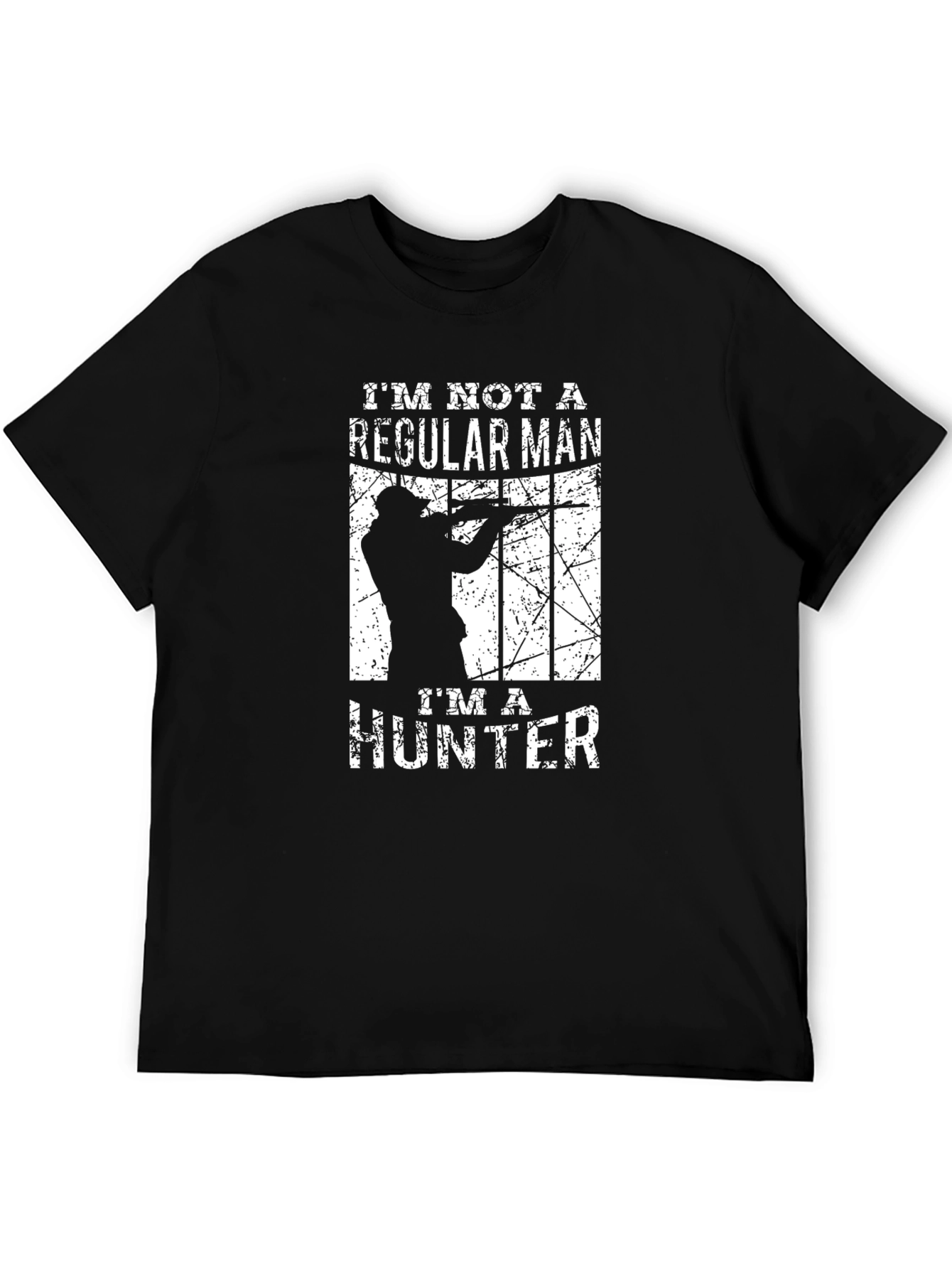Black I'm Not A Regular Man I'm A Hunter Graphic T-Shirt view 5