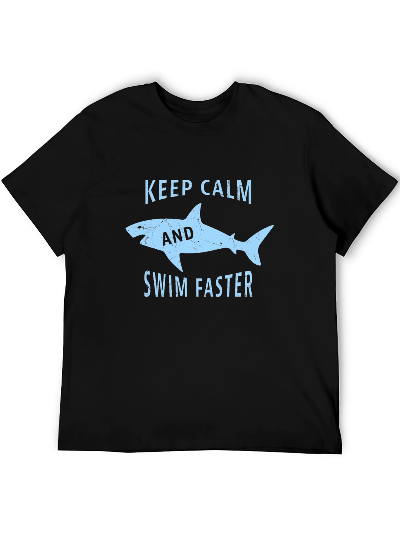 Black Keep Calm Shark Graphic T-Shirt - Black Cotton Tee view 5