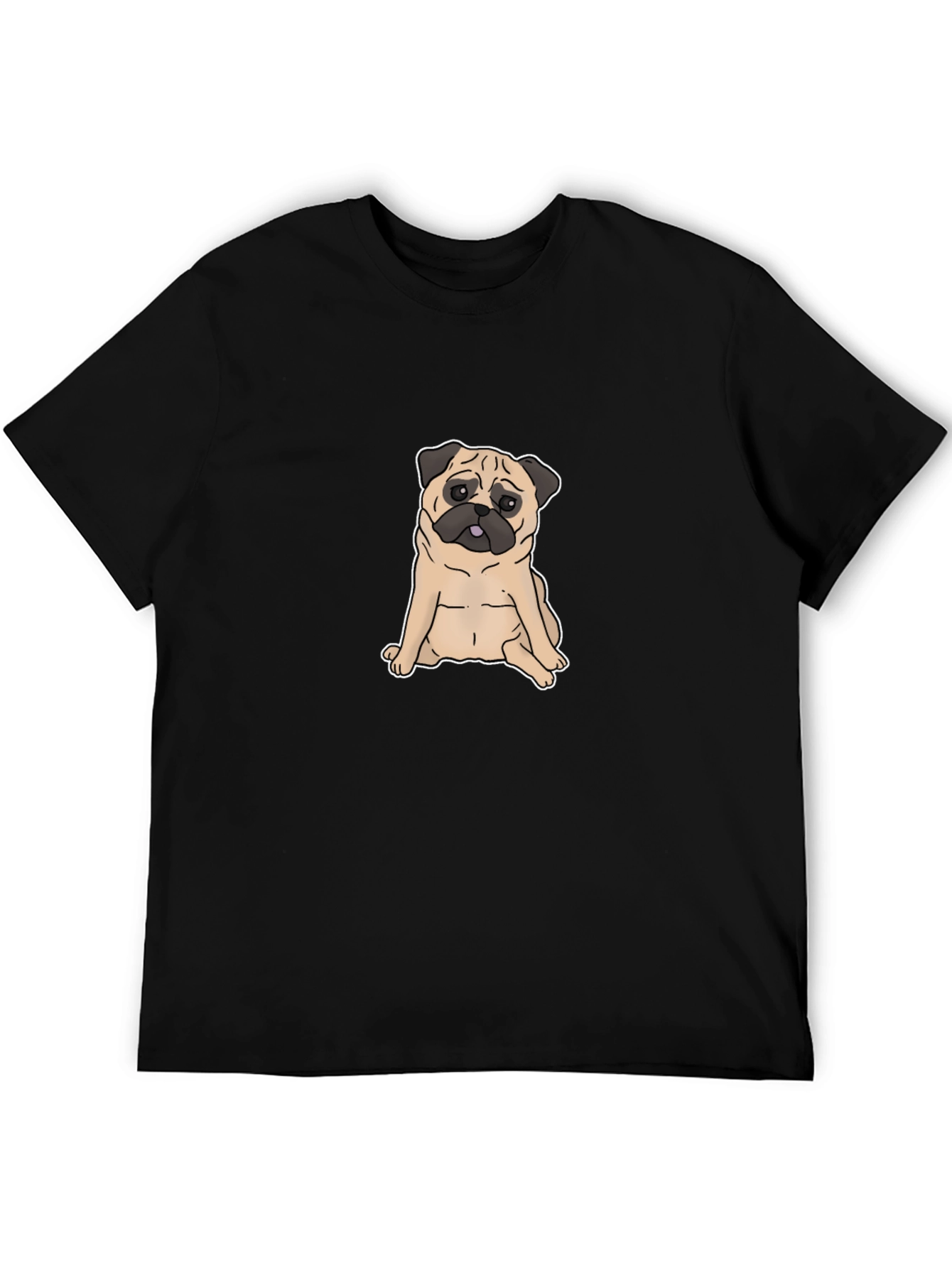 Black Pug Graphic T-Shirt - Black Cotton Tee view 5