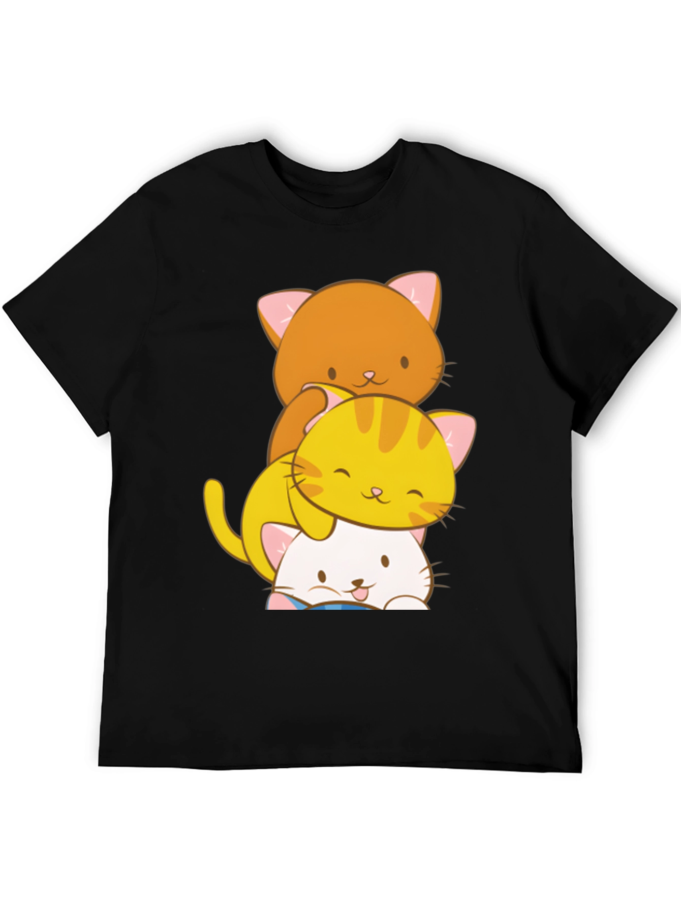 Black Stacked Cats Graphic T-Shirt - Purrfect Style view 5