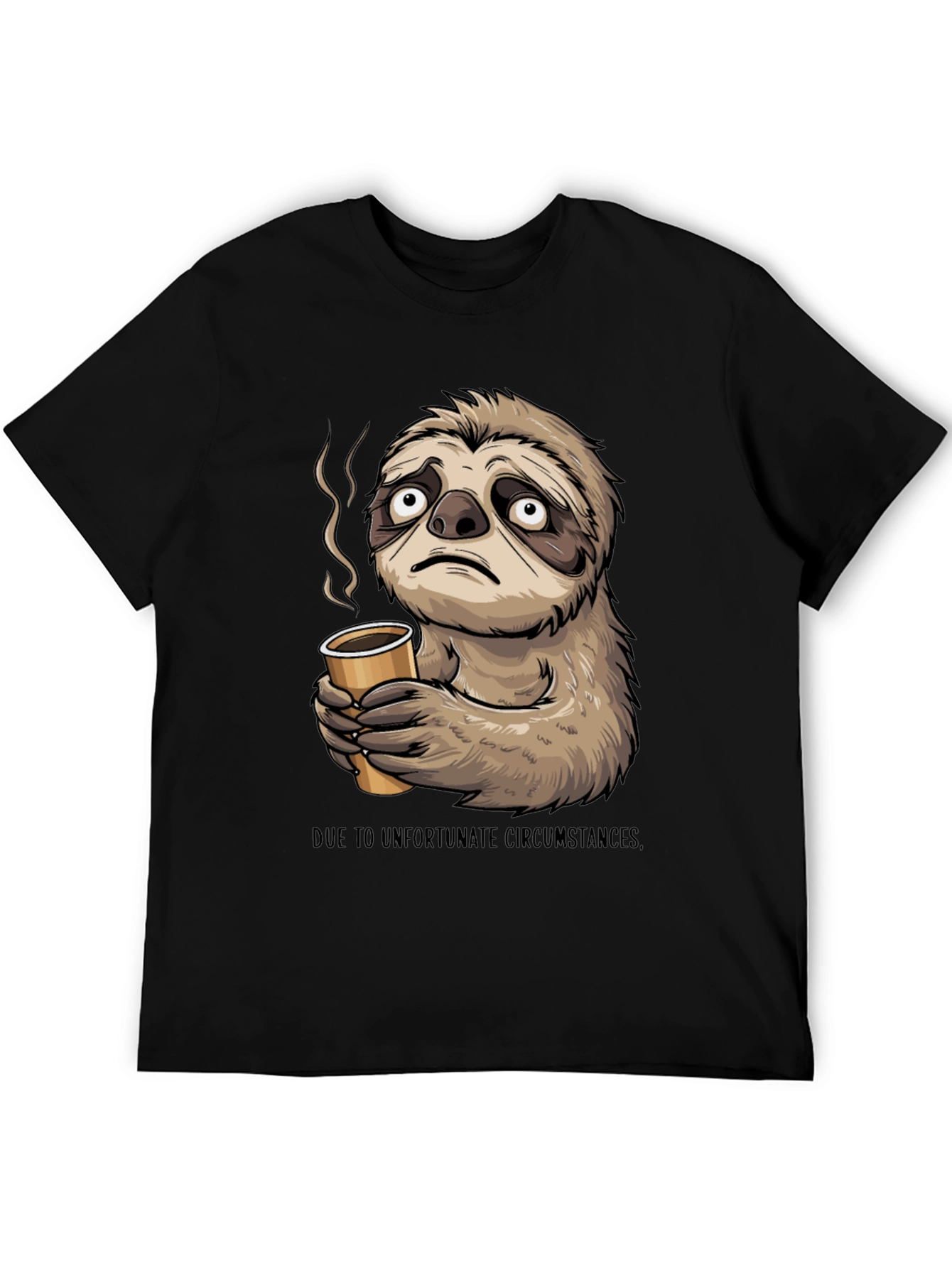 Black Sloth Coffee T-Shirt - Unfortunate Circumstances view 5