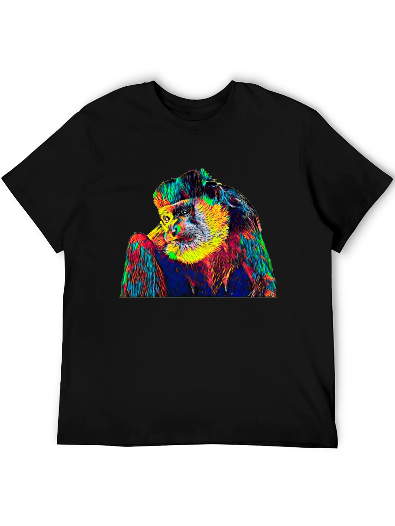 Black Psychedelic Monkey Graphic T-Shirt view 5