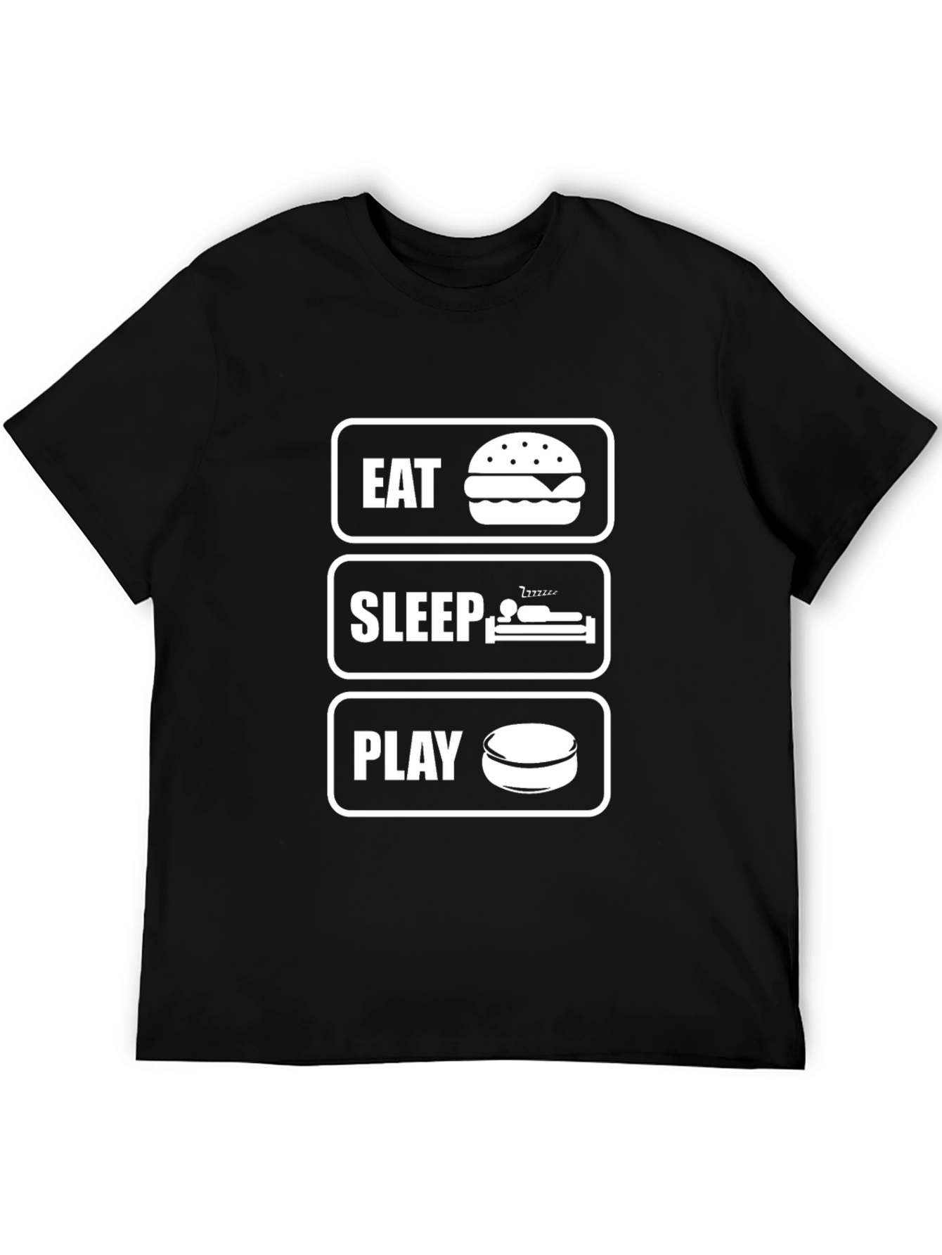 Black Eat Sleep Play Hockey Graphic Tee view 5