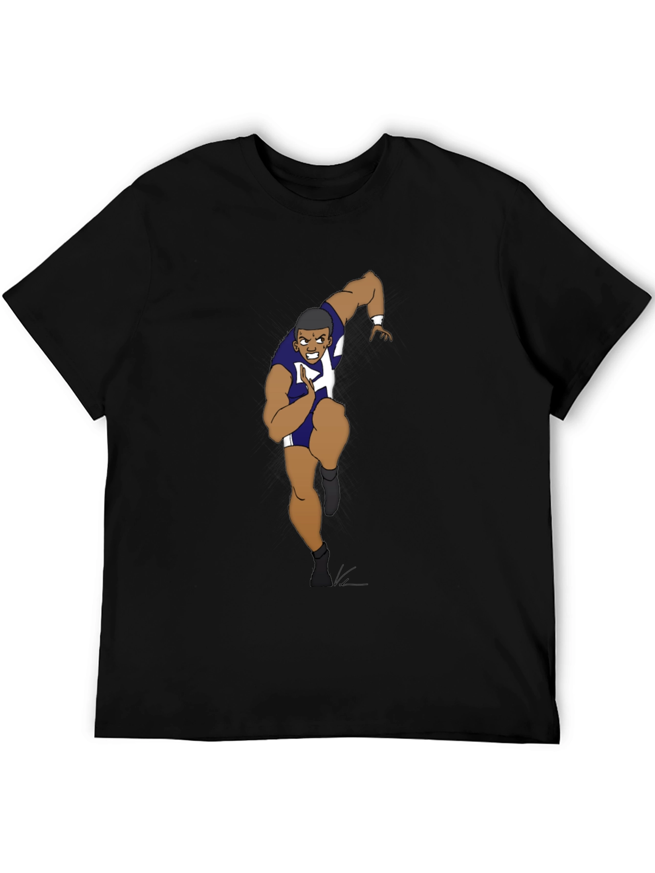 Black Cartoon Runner Graphic T-Shirt view 5