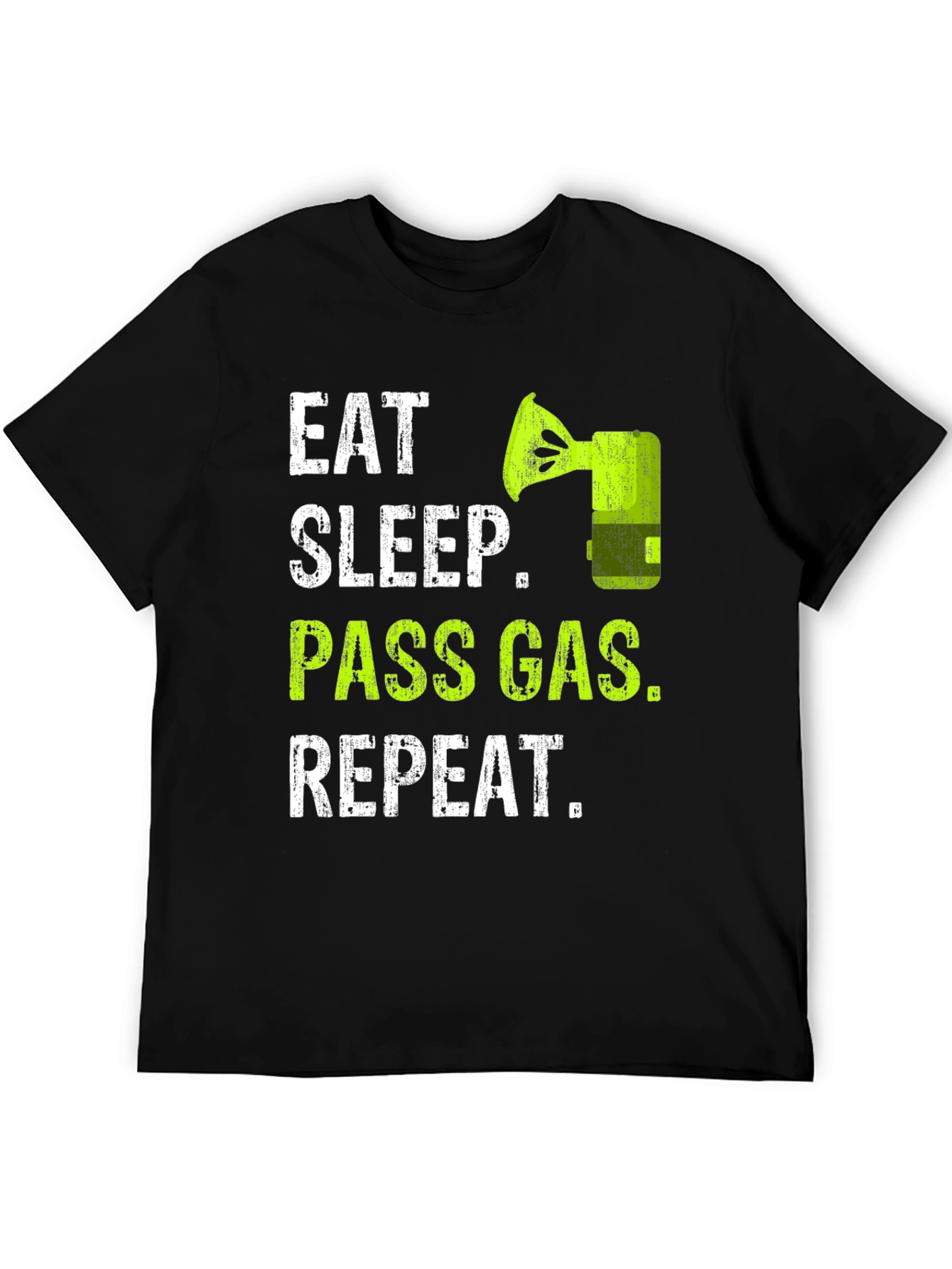 Black Eat Sleep Pass Gas Repeat Funny T-Shirt view 5