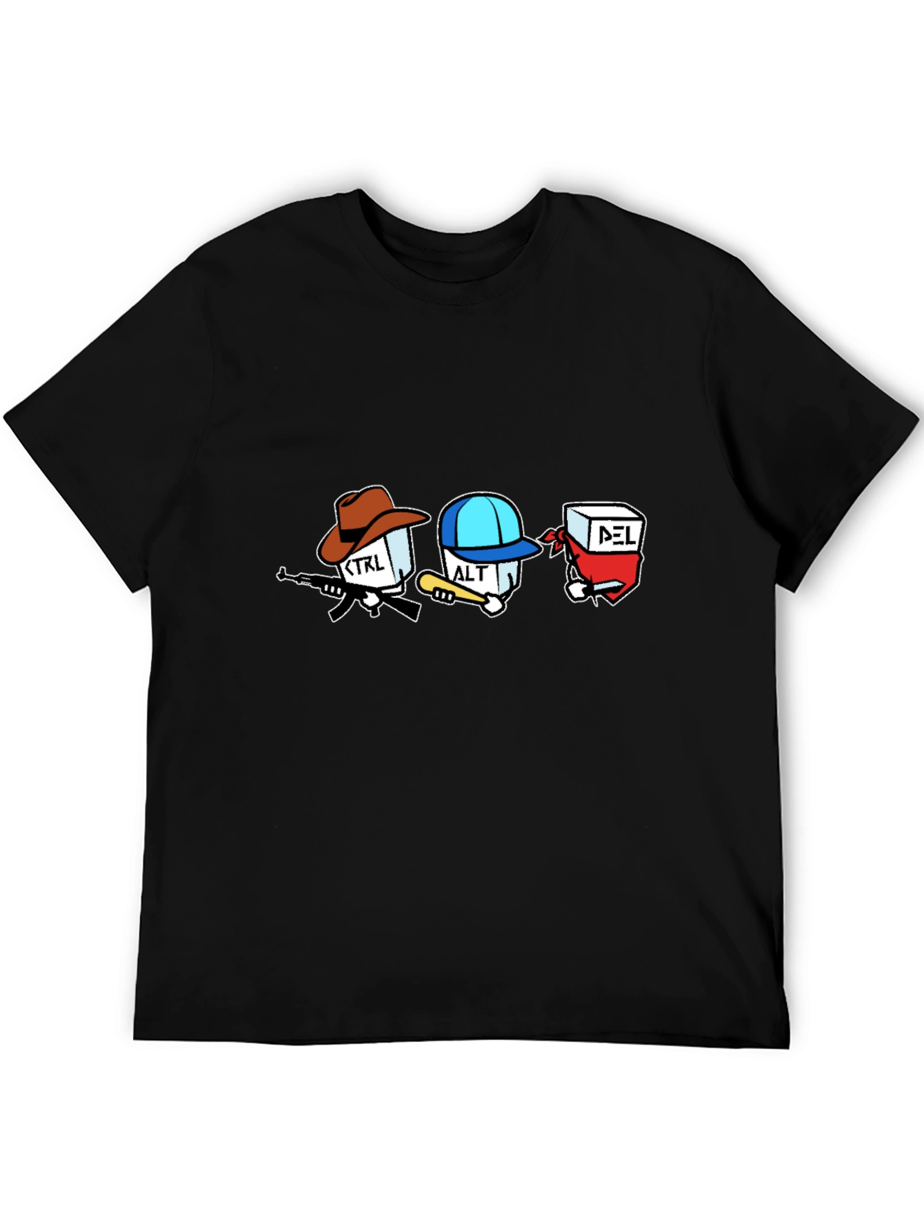 Black Ctrl Alt Delete Funny T-Shirt view 5