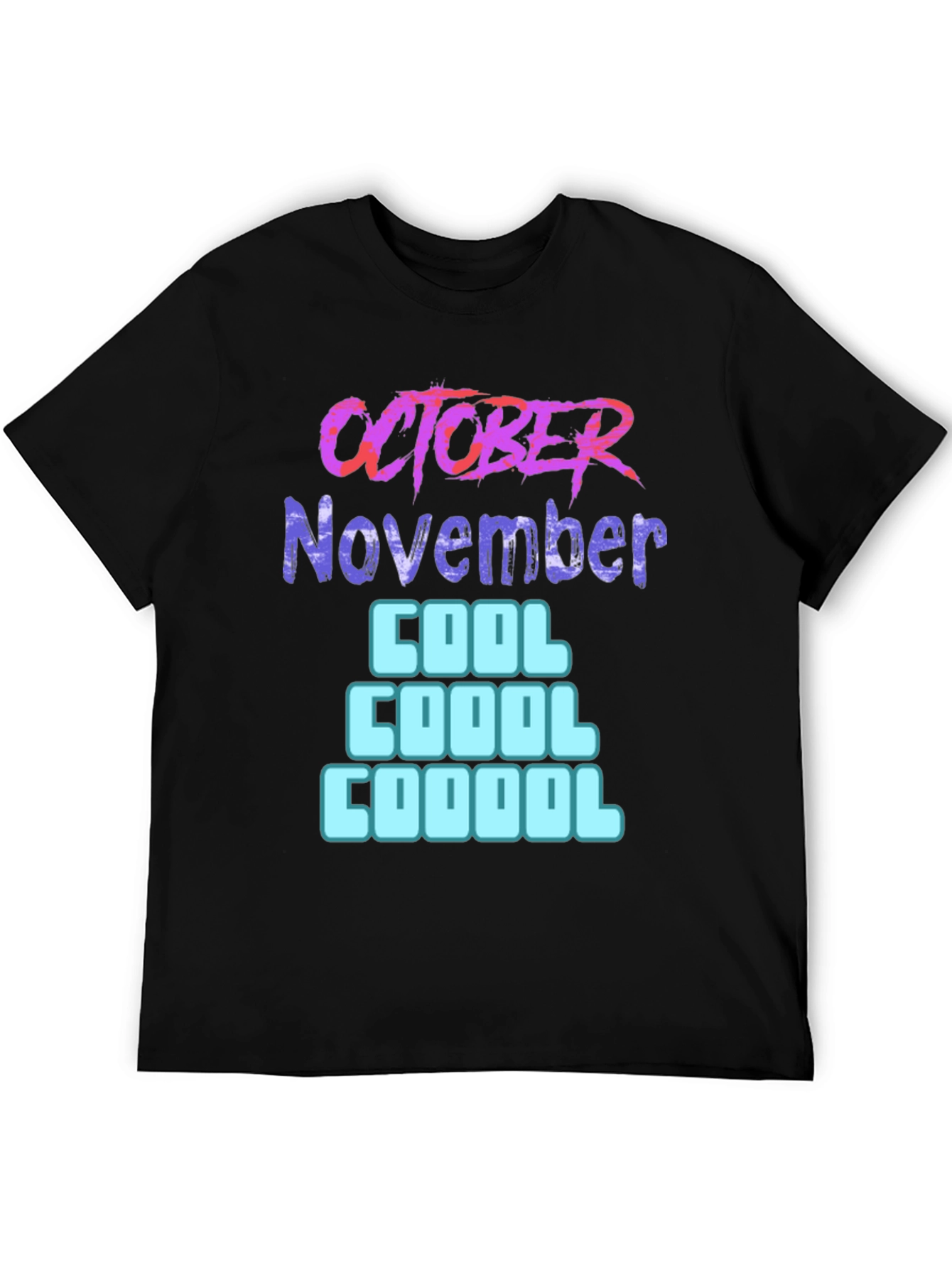 Black October November Cool Graphic T-Shirt view 5