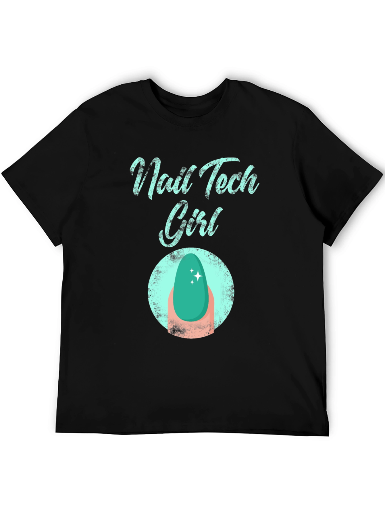 Black Nail Tech Girl T-Shirt - Fashionable Graphic Tee view 5