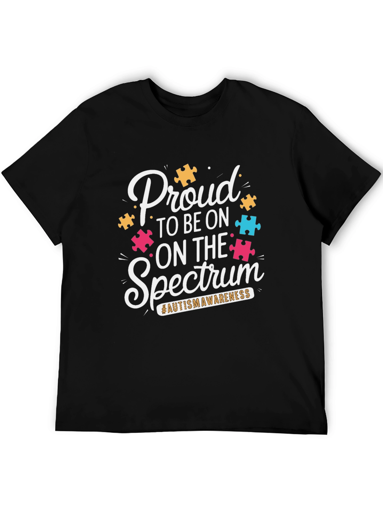 Black Proud to be on the Spectrum Awareness T-Shirt view 5