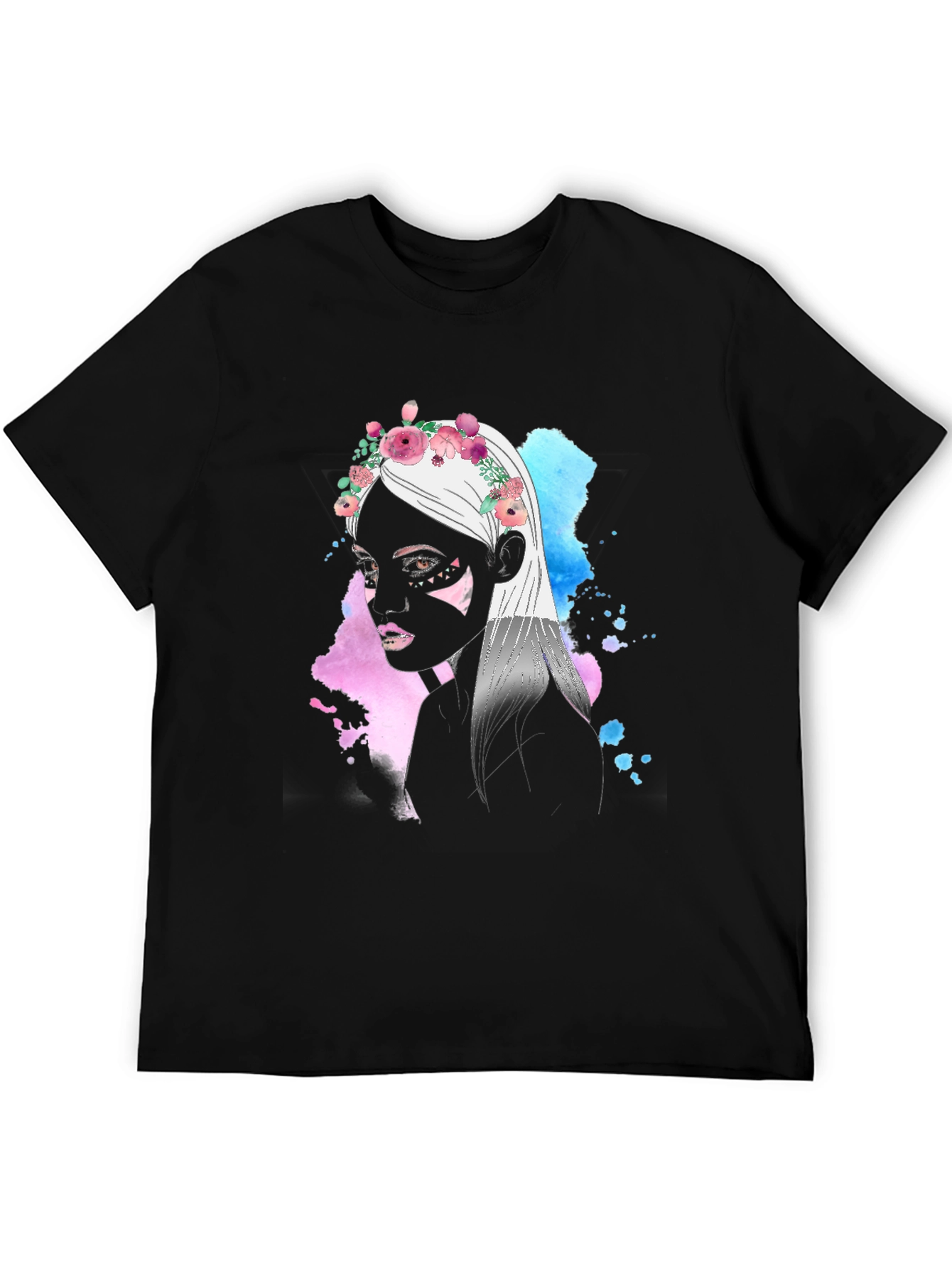 Black Floral Crown Woman Graphic T-Shirt view 5
