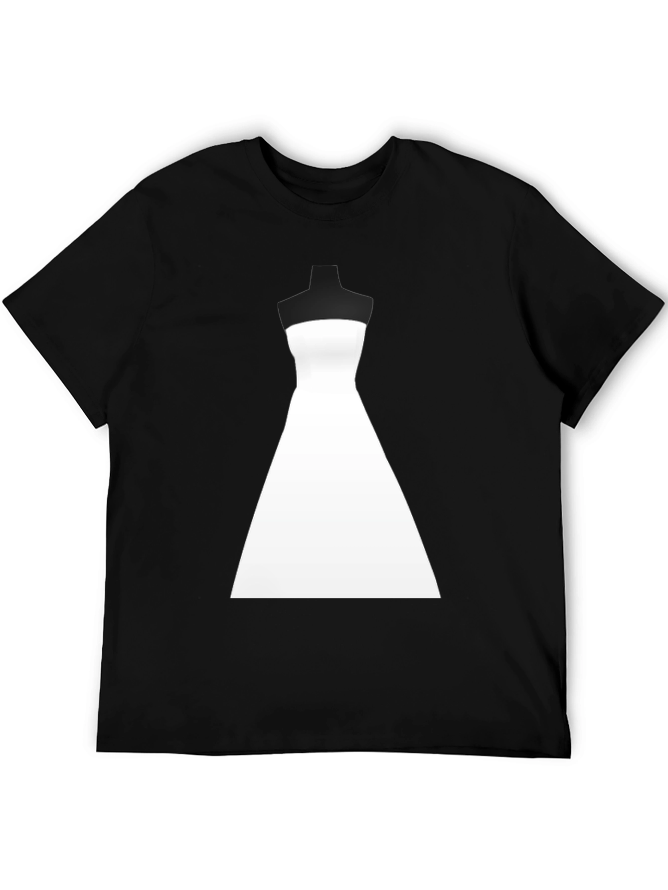 Stylish Wedding Dress Graphic Tee - Black - 5