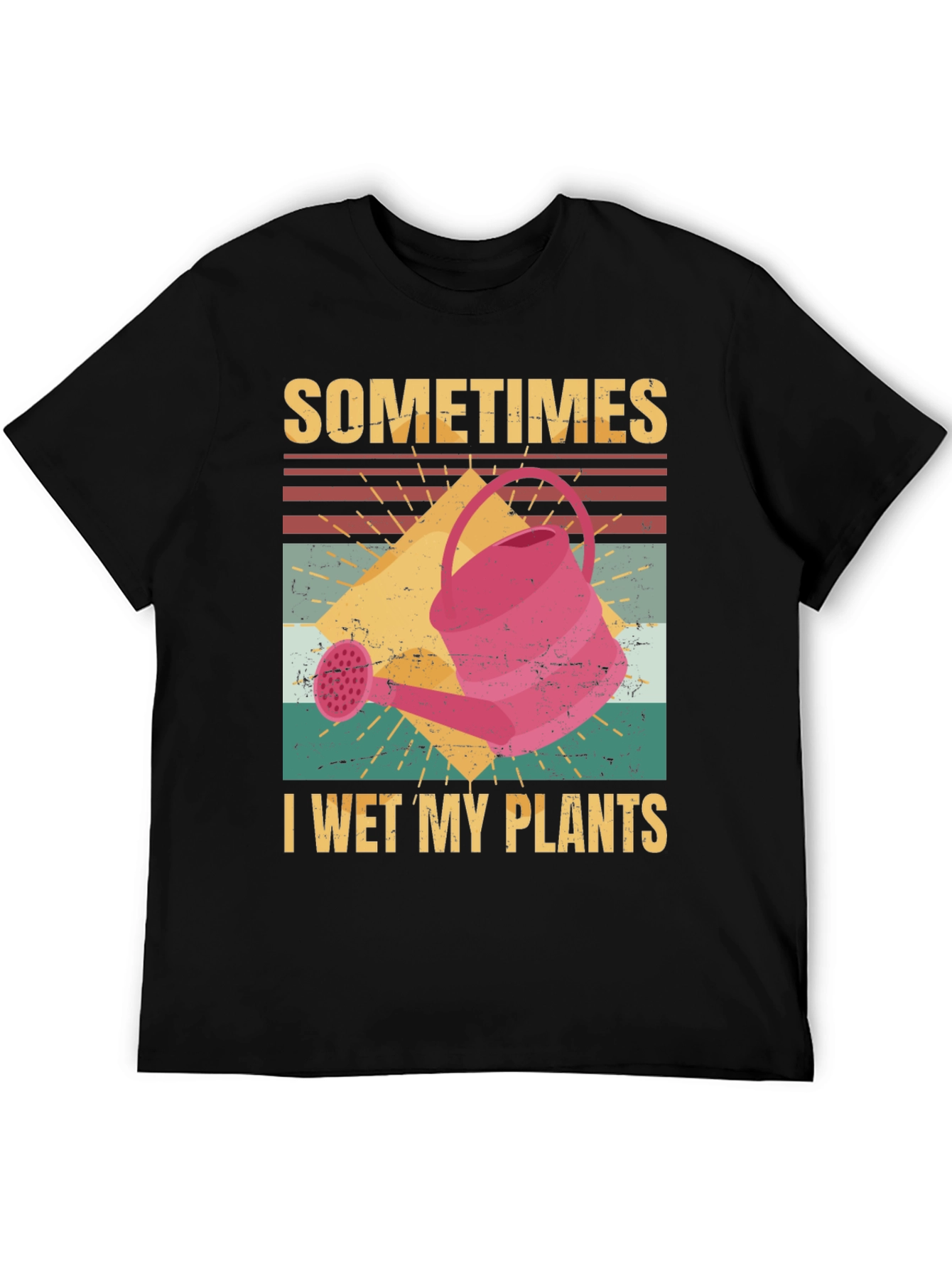 Black Funny Gardening T-Shirt - I Wet My Plants view 5