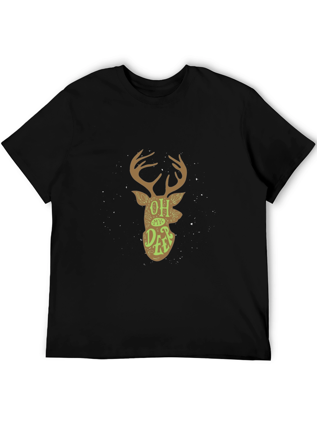 Black Oh My Deer Graphic Tee - Trendy Unisex T-Shirt view 5