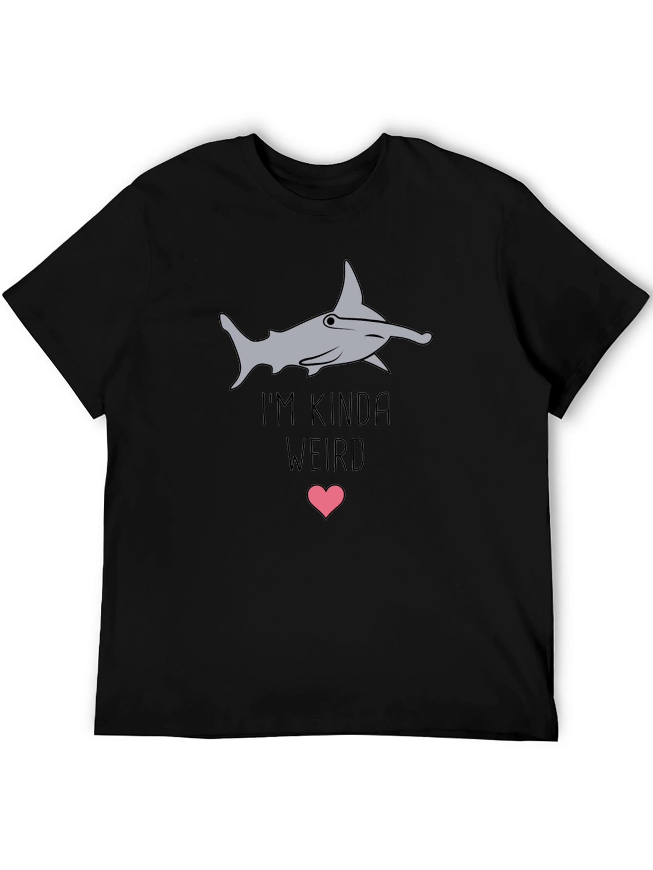 Black I'm Kinda Weird Hammerhead Shark Graphic Tee view 5