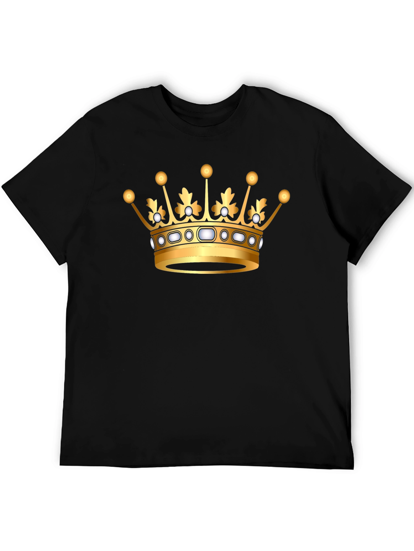 Black Golden Crown Graphic Black T-Shirt view 5