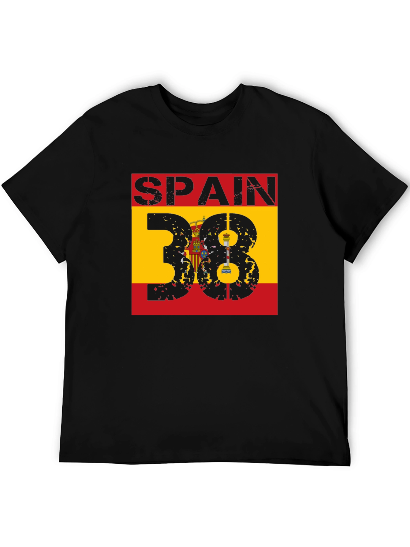 Spain 38 Graphic T-Shirt - Men's Black Tee - 5