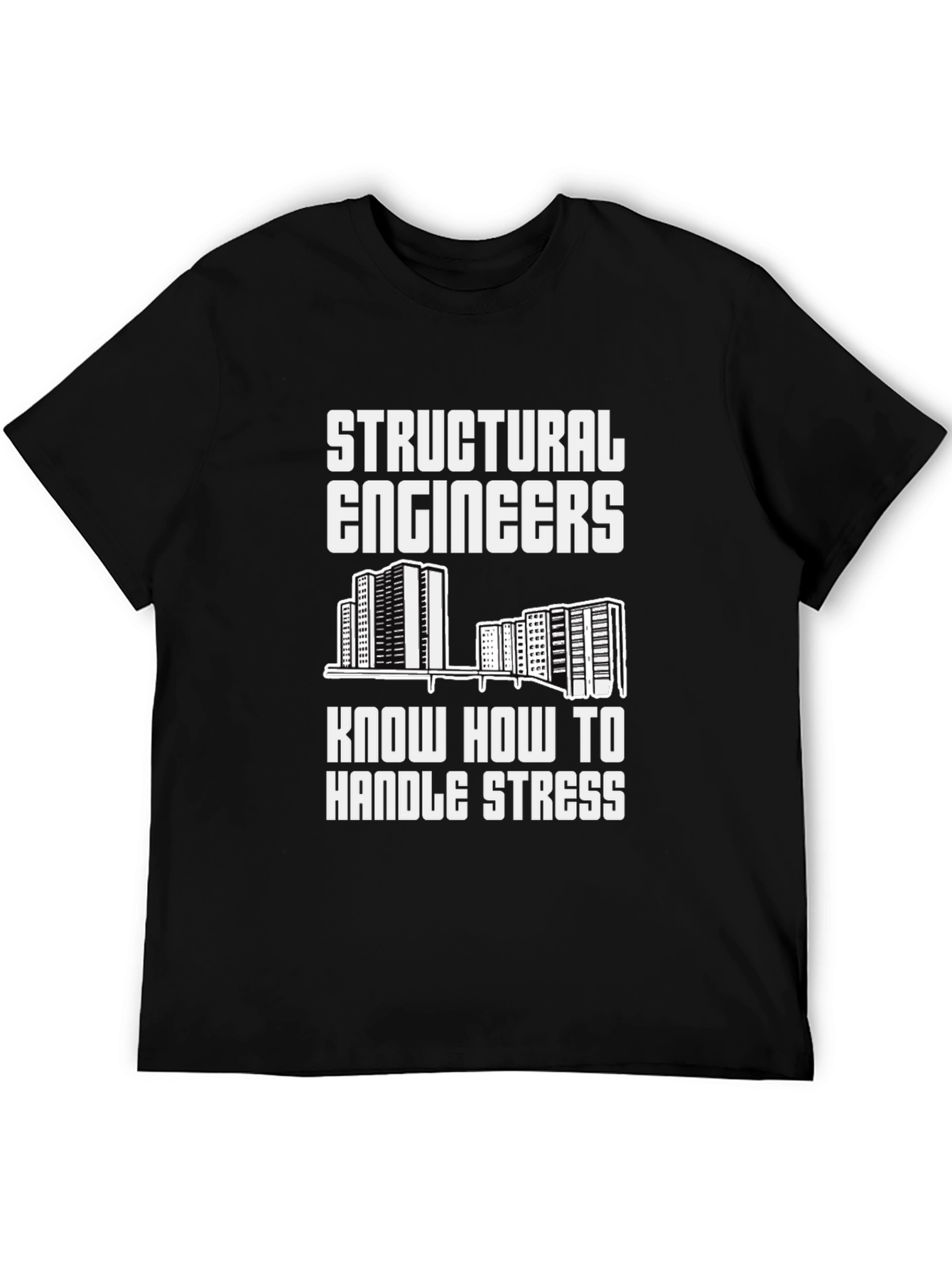 Black Structural Engineer Stress T-Shirt - Black view 5