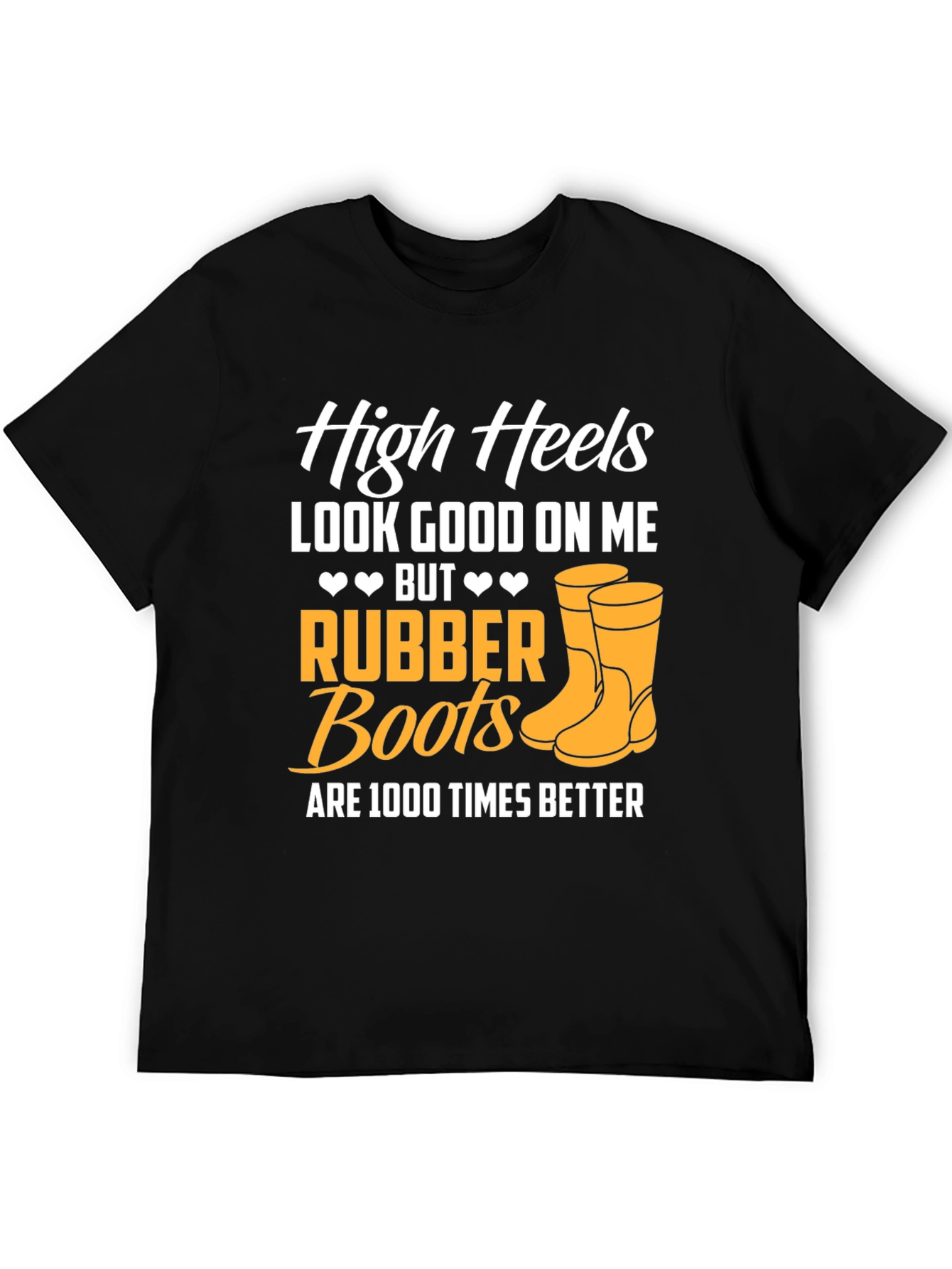 Black Rubber Boots Graphic T-Shirt view 5