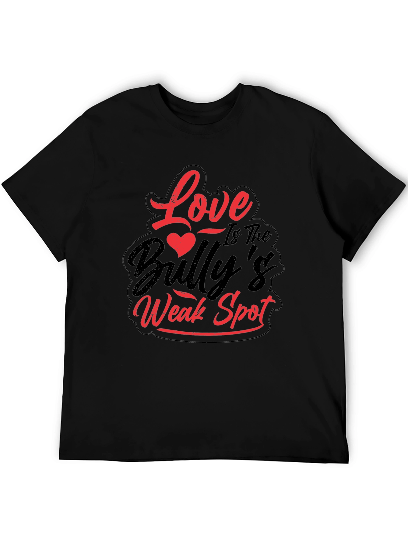 Black Love is The Bully's Weak Spot Black T-Shirt view 5