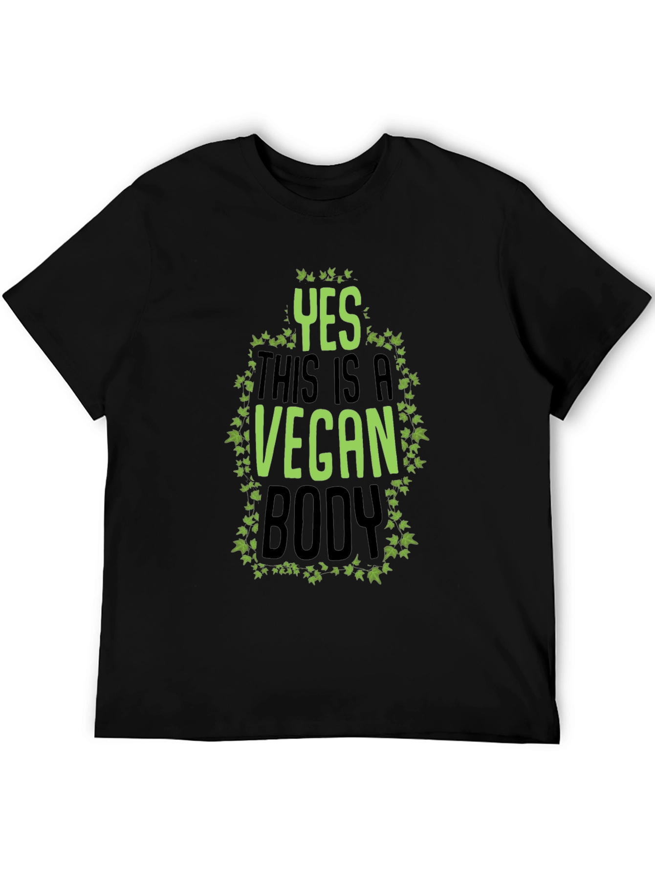 Black Yes This Is A Vegan Body Black T-Shirt view 5
