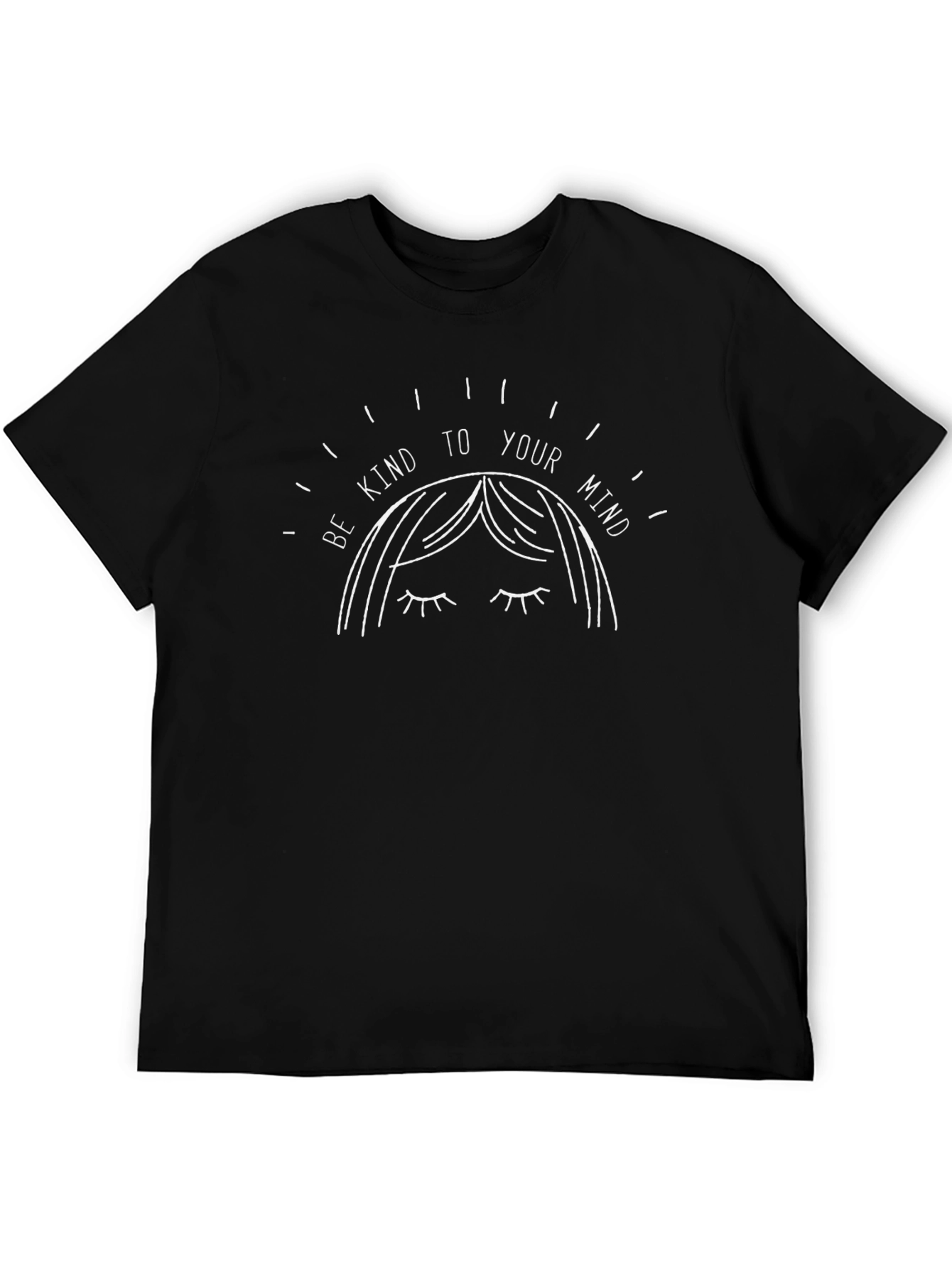 Black Be Kind To Your Mind Graphic Tee - Unisex Black T-Shirt view 5