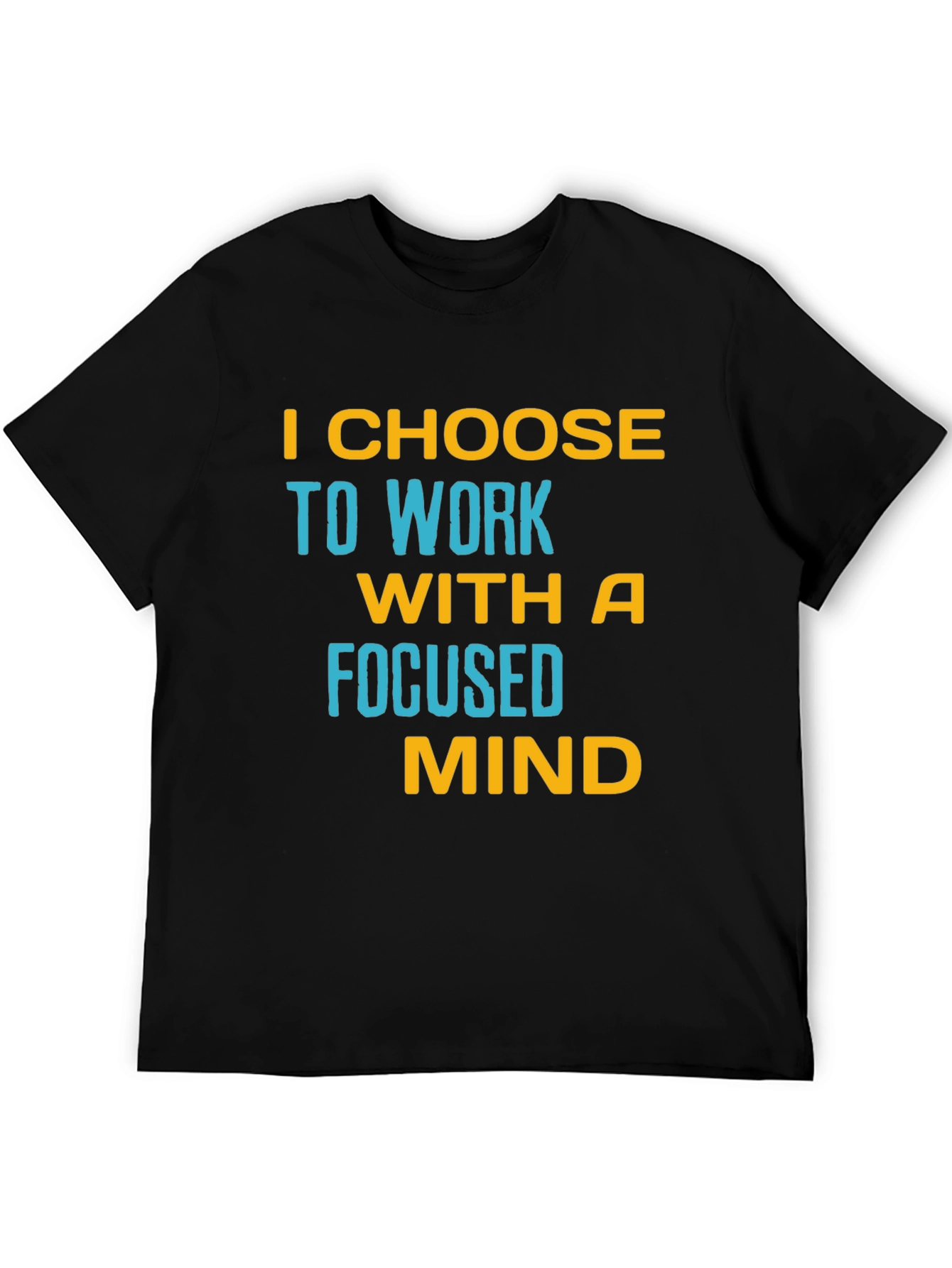 Black Focused Mind T-Shirt - Motivational Black Tee view 5