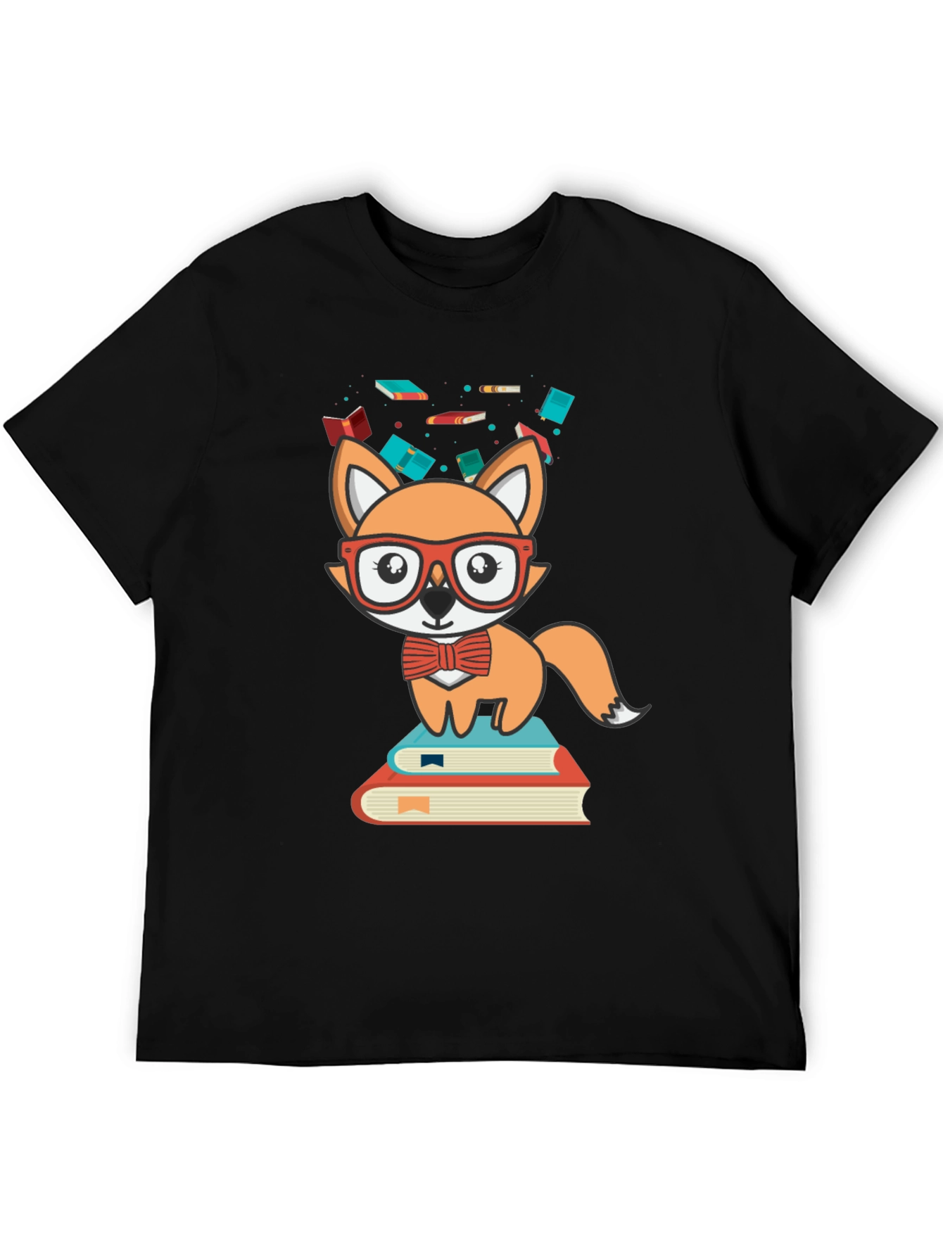 Black Fox Reader Graphic Tee - Cute Bookworm Shirt view 5