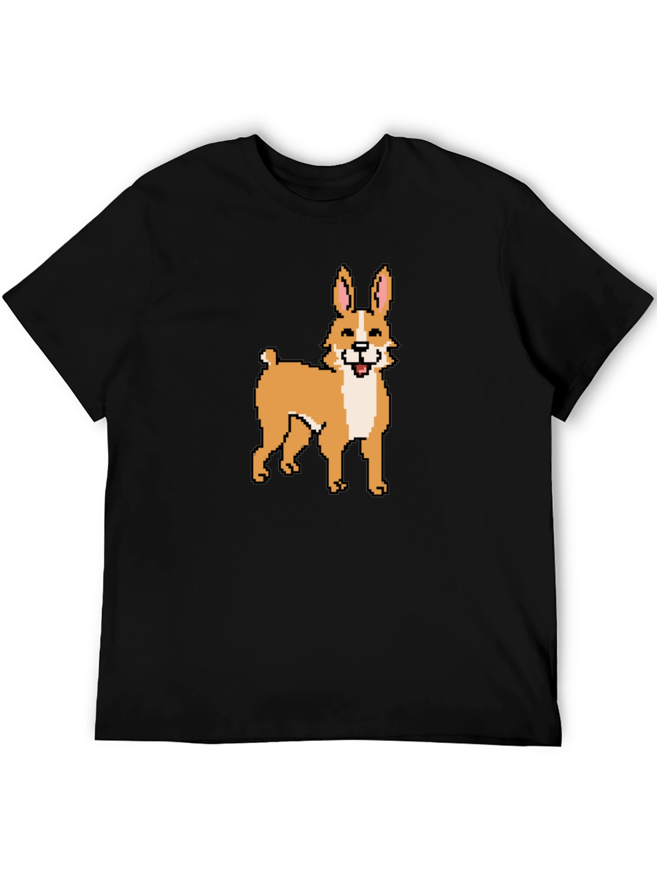 Black Pixel Art Dog T-Shirt - Unique Graphic Tee view 5
