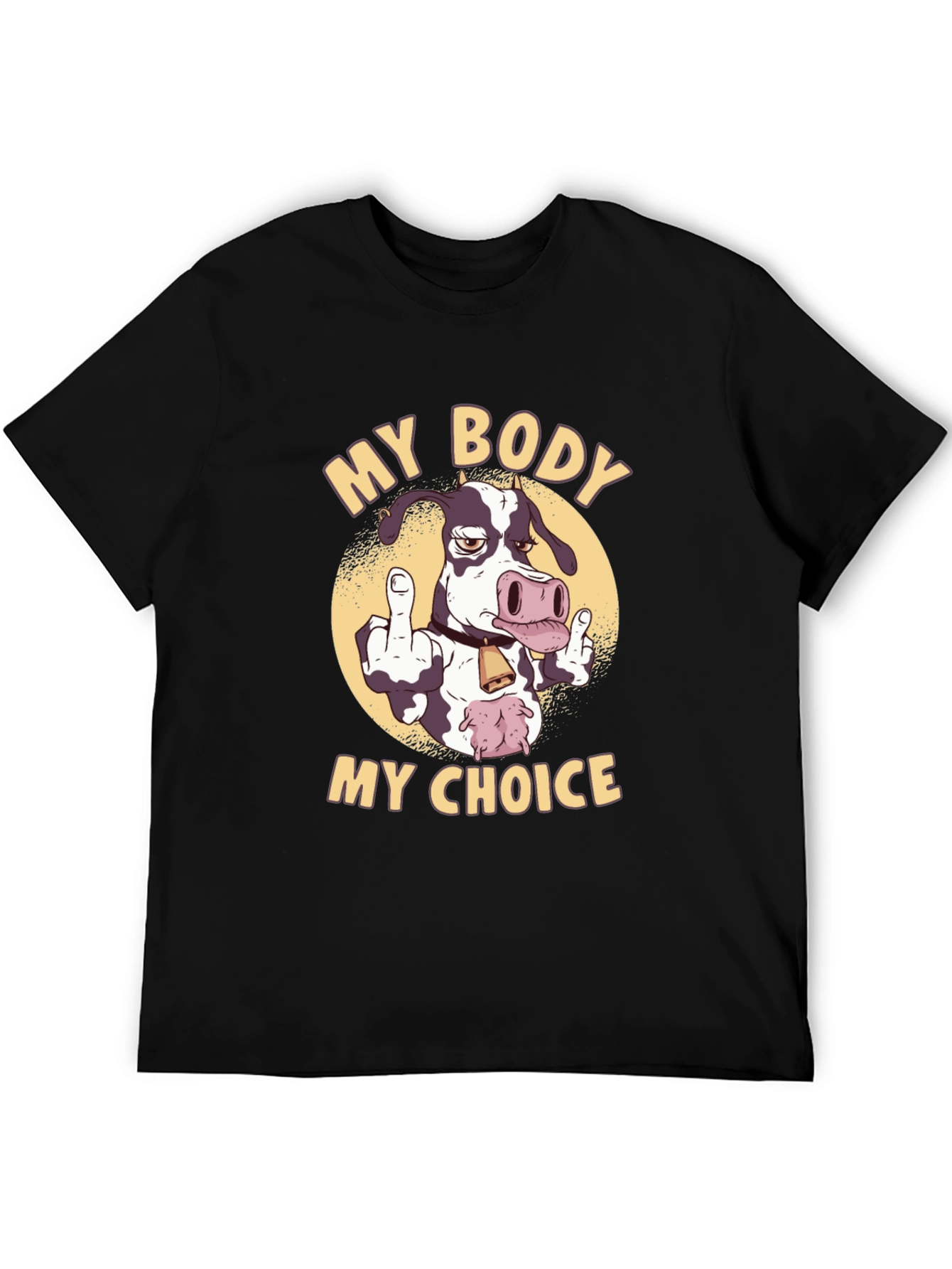 Black My Body My Choice Cow Graphic Tee view 5