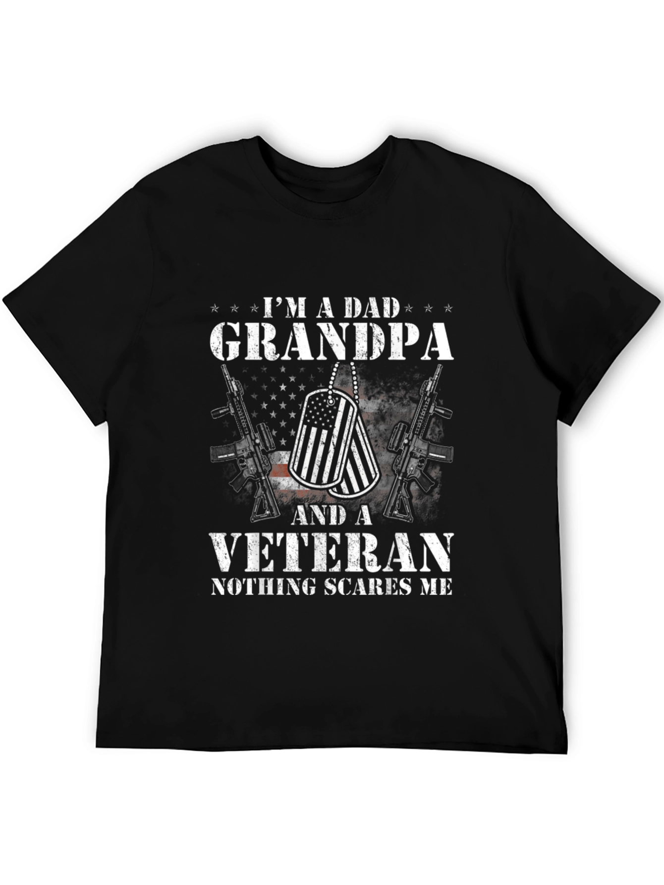 Black I'm A Dad Grandpa And A Veteran T-Shirt view 5