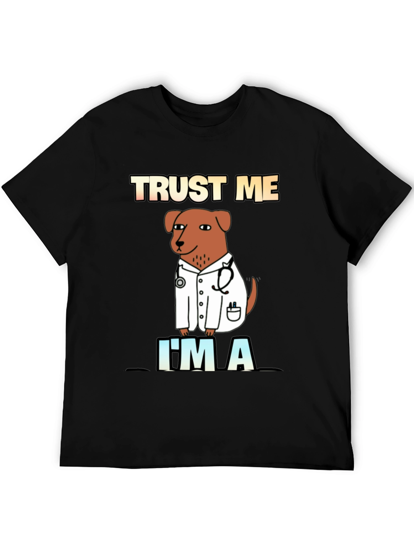 Black Trust Me I'm A Doctor Dog T-Shirt view 5