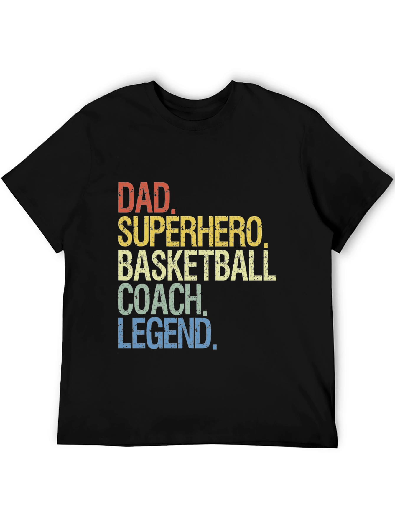 Black Dad Superhero Basketball Coach Legend T-Shirt view 5