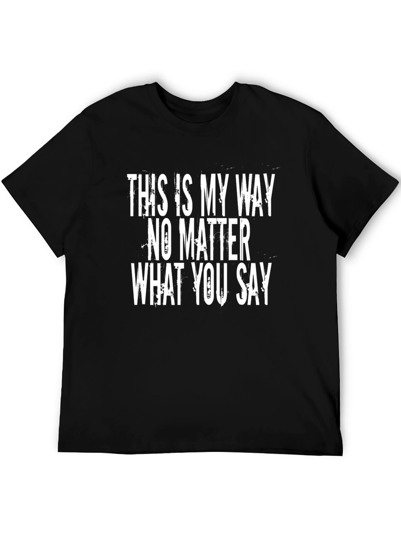 Black Statement Tee: "This Is My Way" Black Cotton T-Shirt view 5