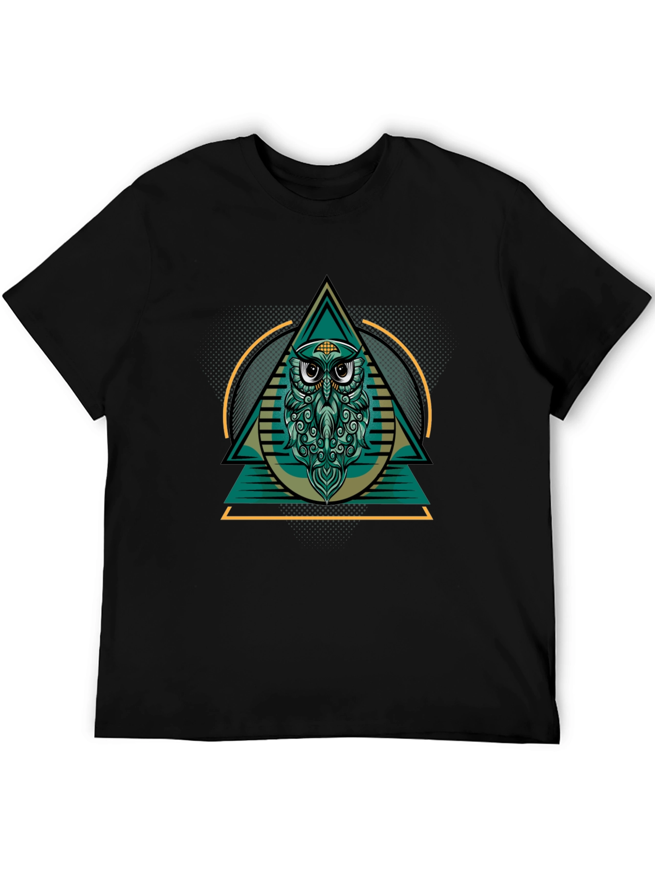 Black Owl Graphic Black T-Shirt view 5