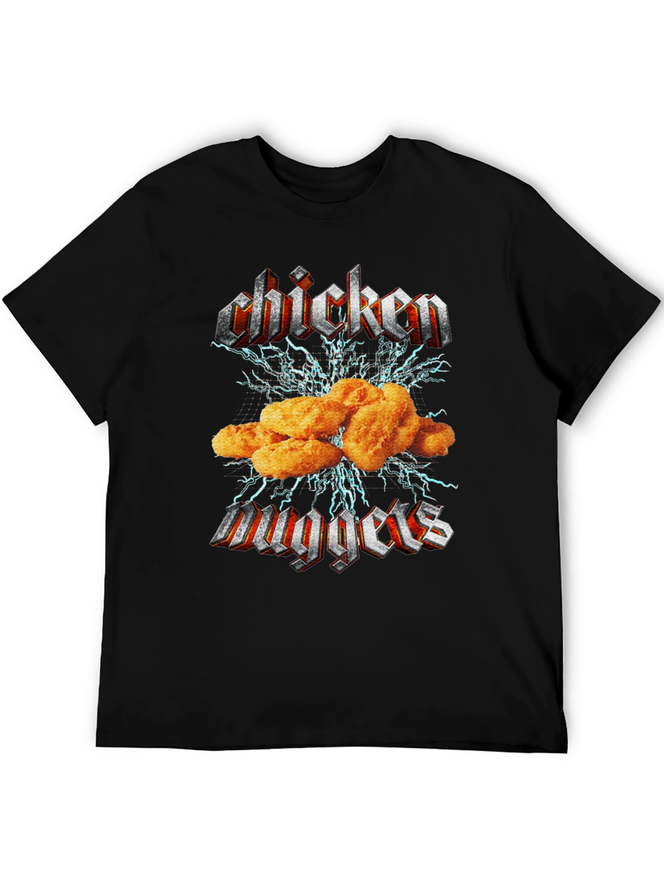 Black Chicken Nuggets Black T-Shirt - Foodie Humor view 5