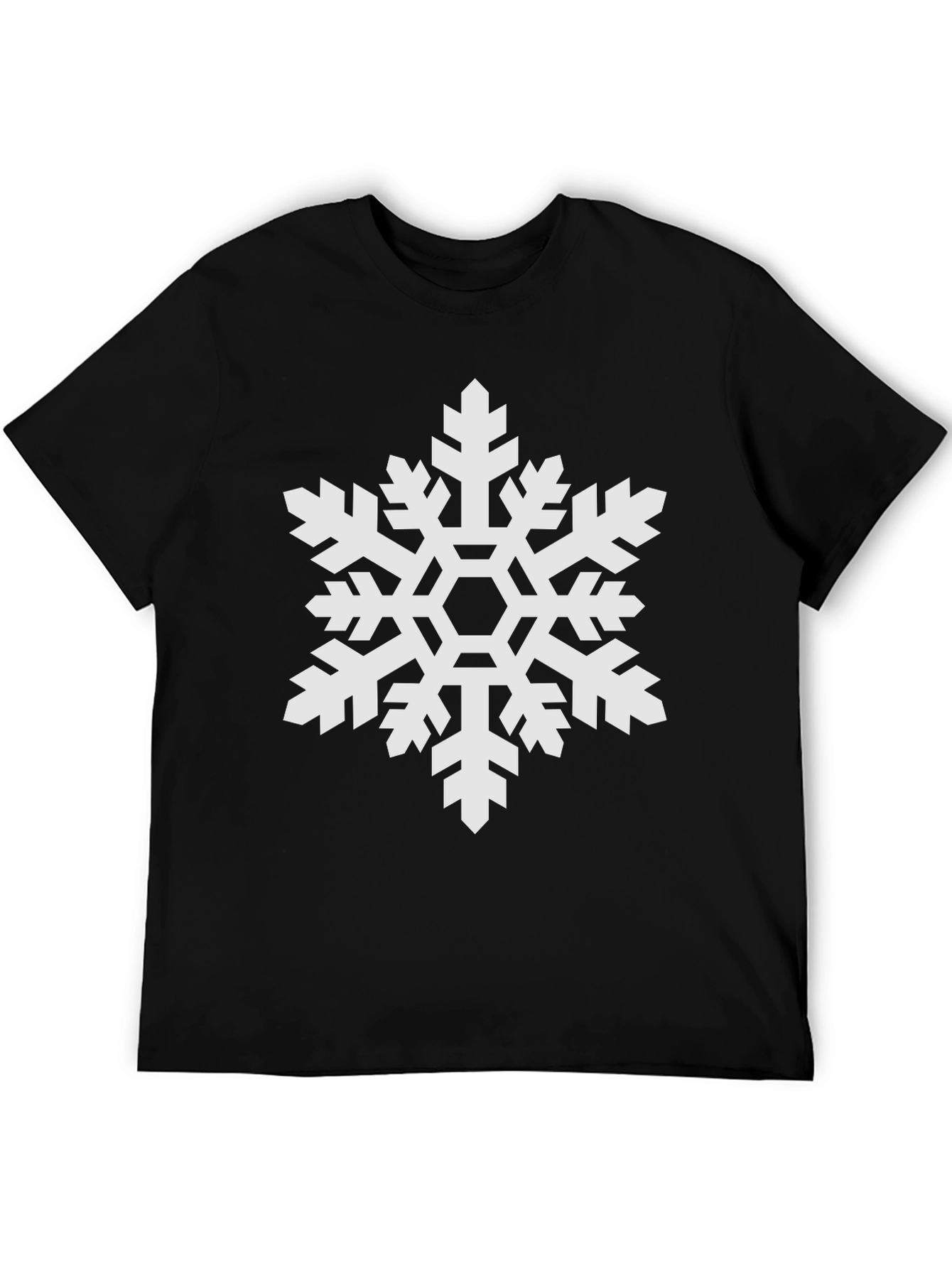 Black Snowflake Graphic Tee - Black Winter Holiday Shirt view 5