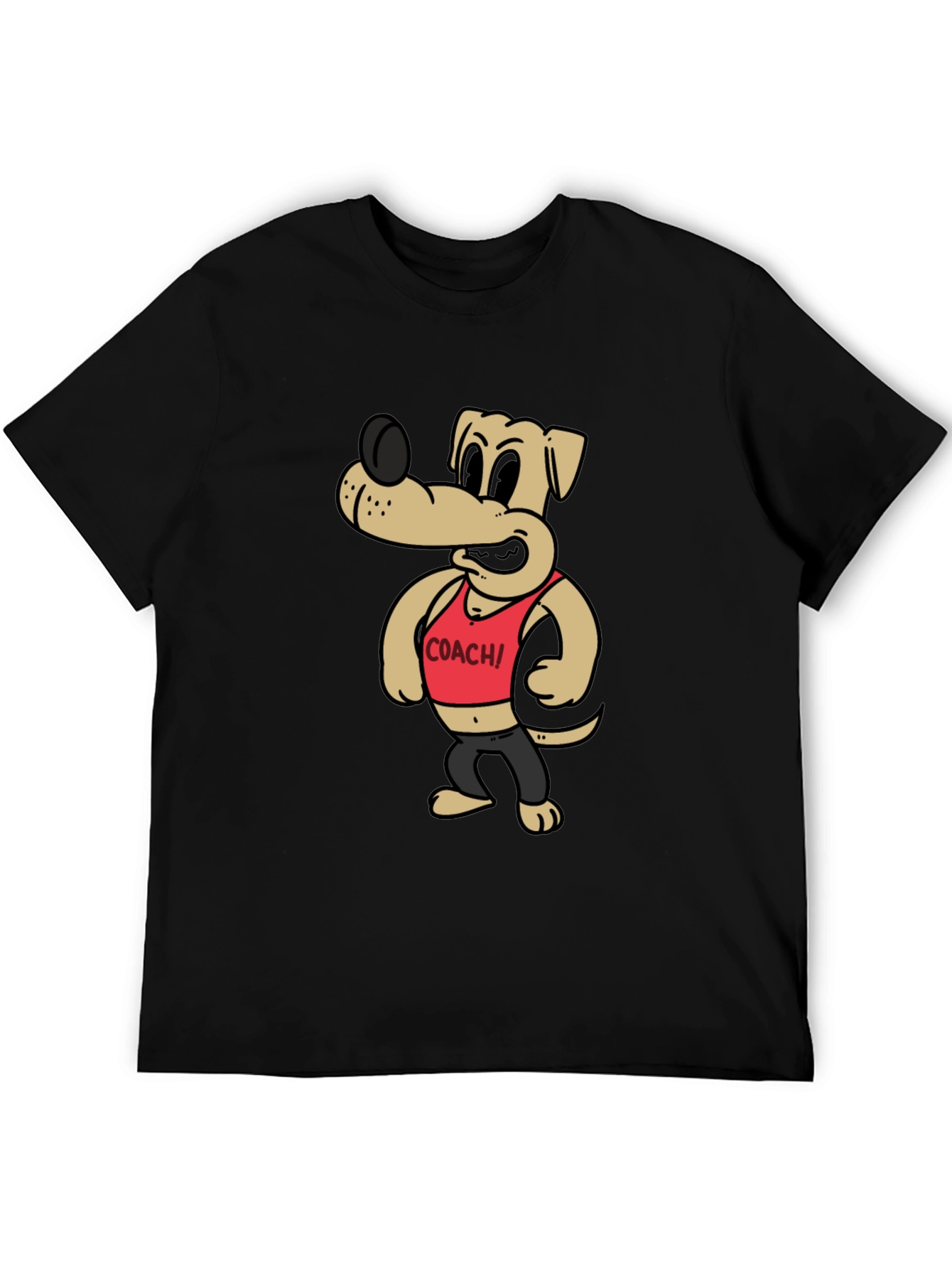 Black Cartoon Dog Coach Graphic Tee view 5