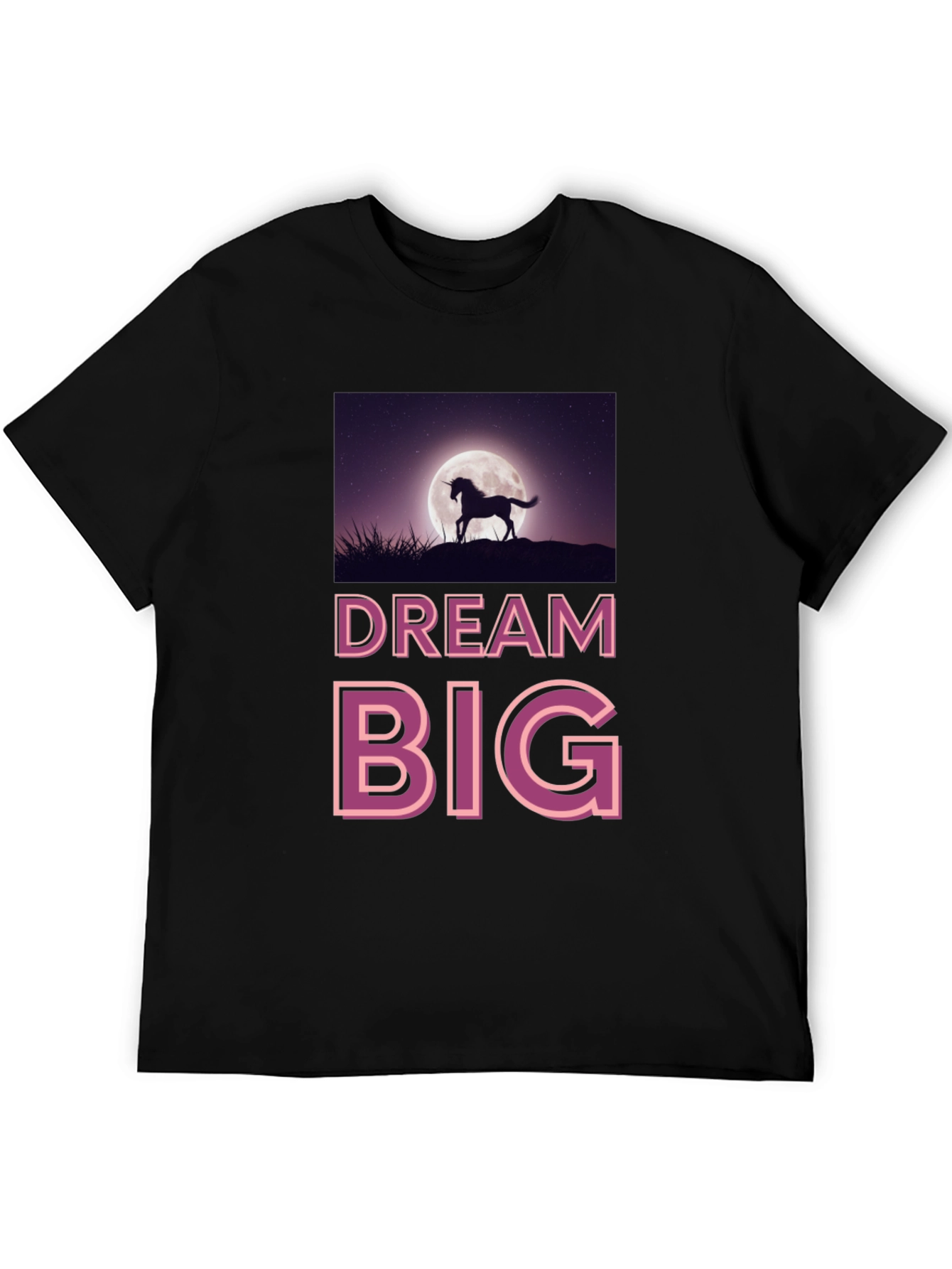 Black Dream Big Graphic Tee - Black Cotton Shirt view 5