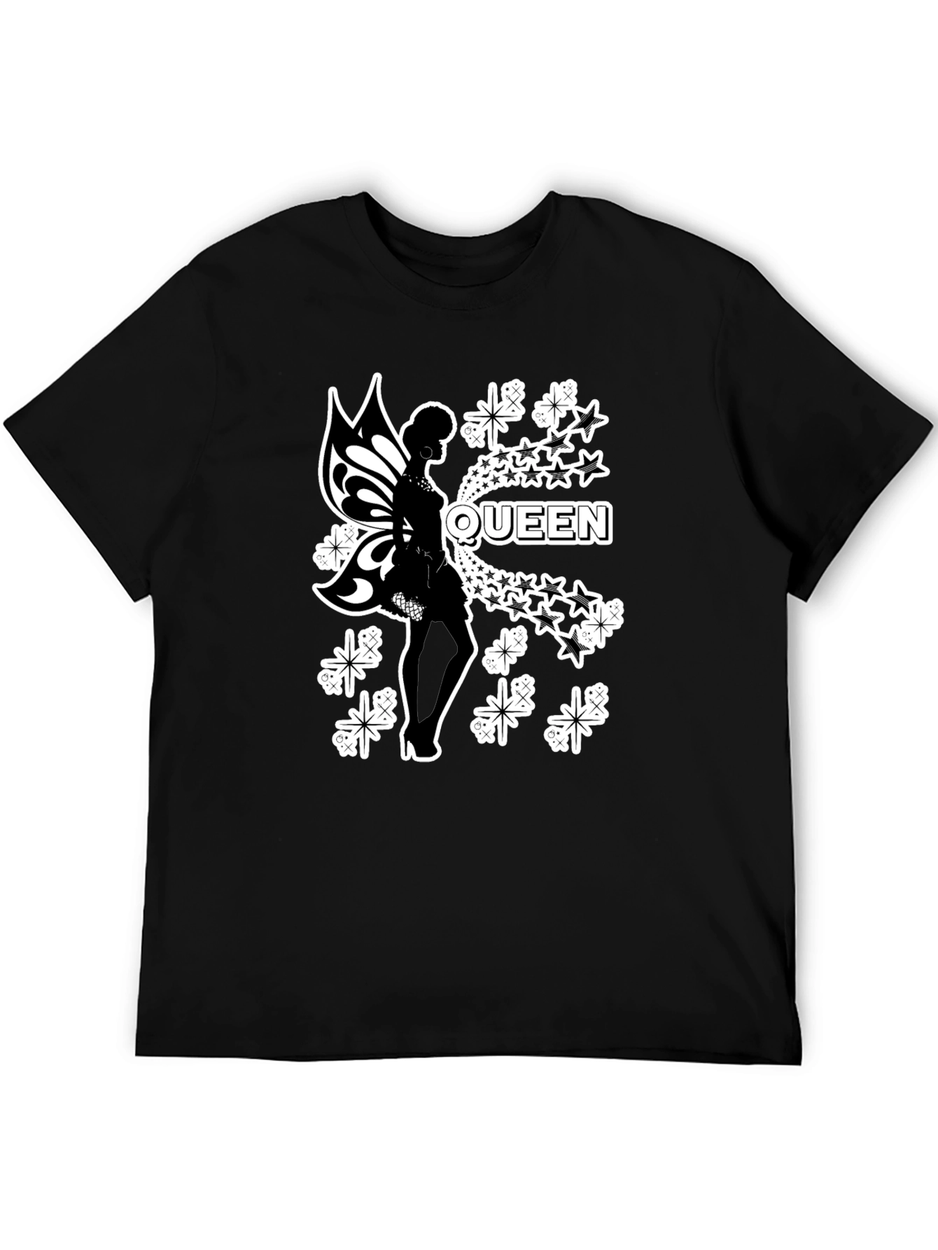 Black Queen Fairy Graphic Black T-Shirt view 5