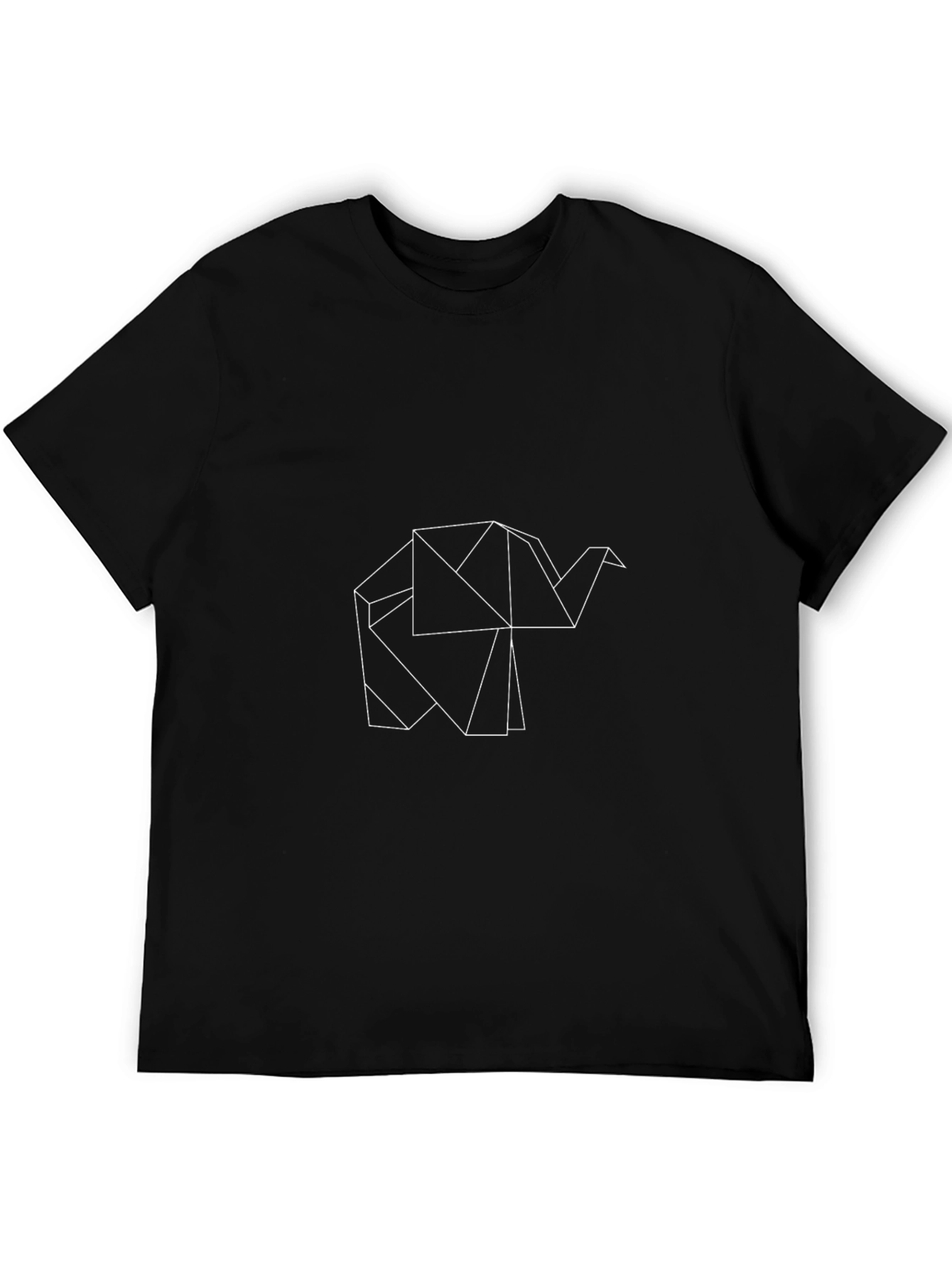 Black Geometric Elephant Tee - Modern Minimalist Design view 5