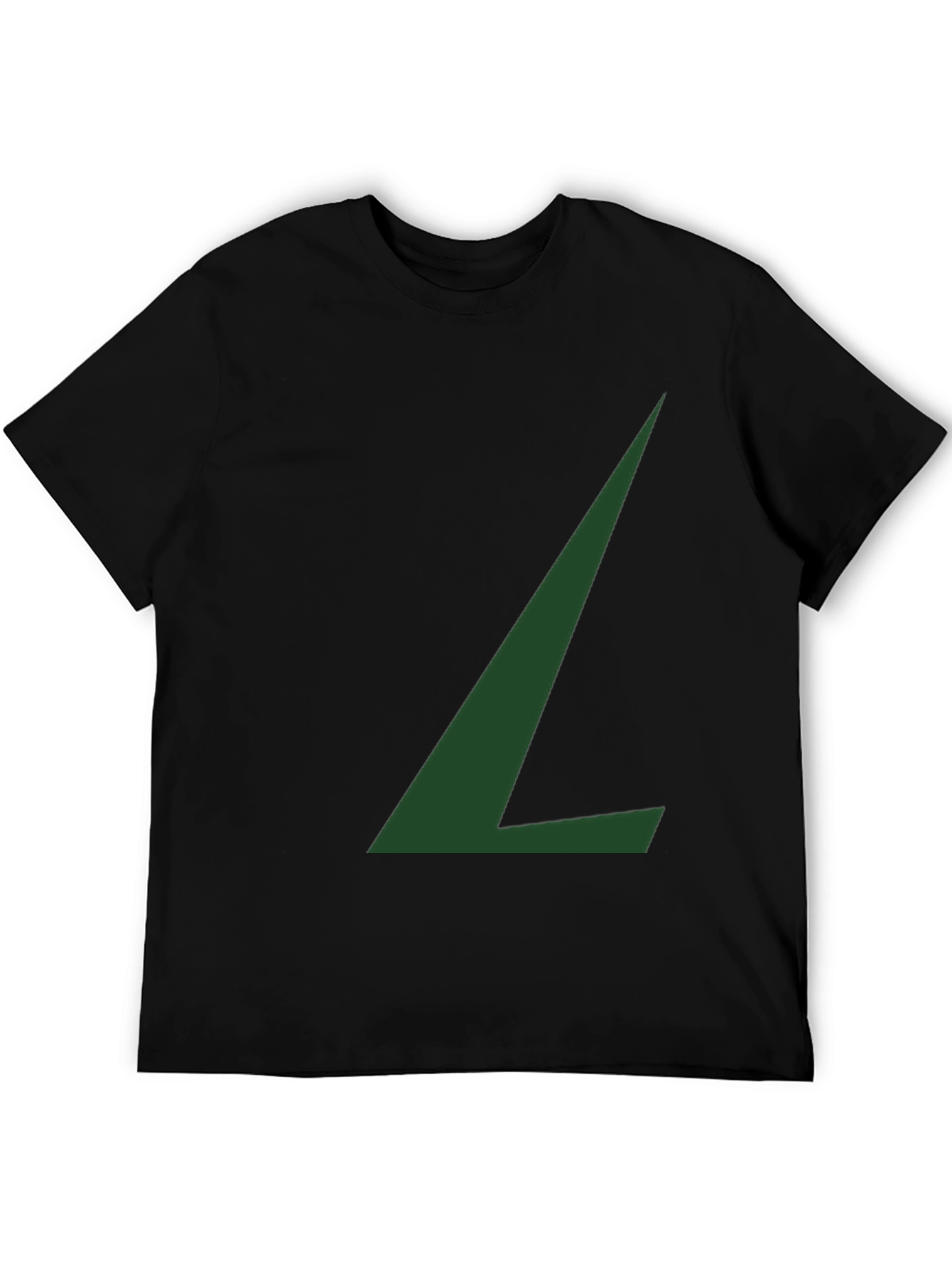 Black Minimalist Green L Graphic Black T-Shirt view 5
