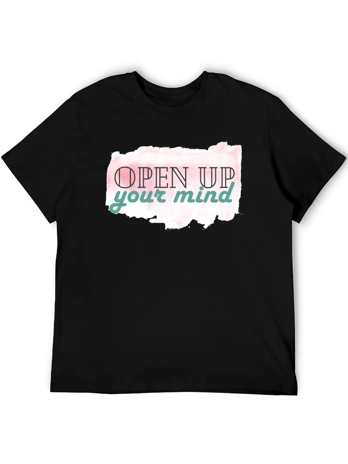 Black Open Mind Graphic Tee - Black Casual T-Shirt view 5