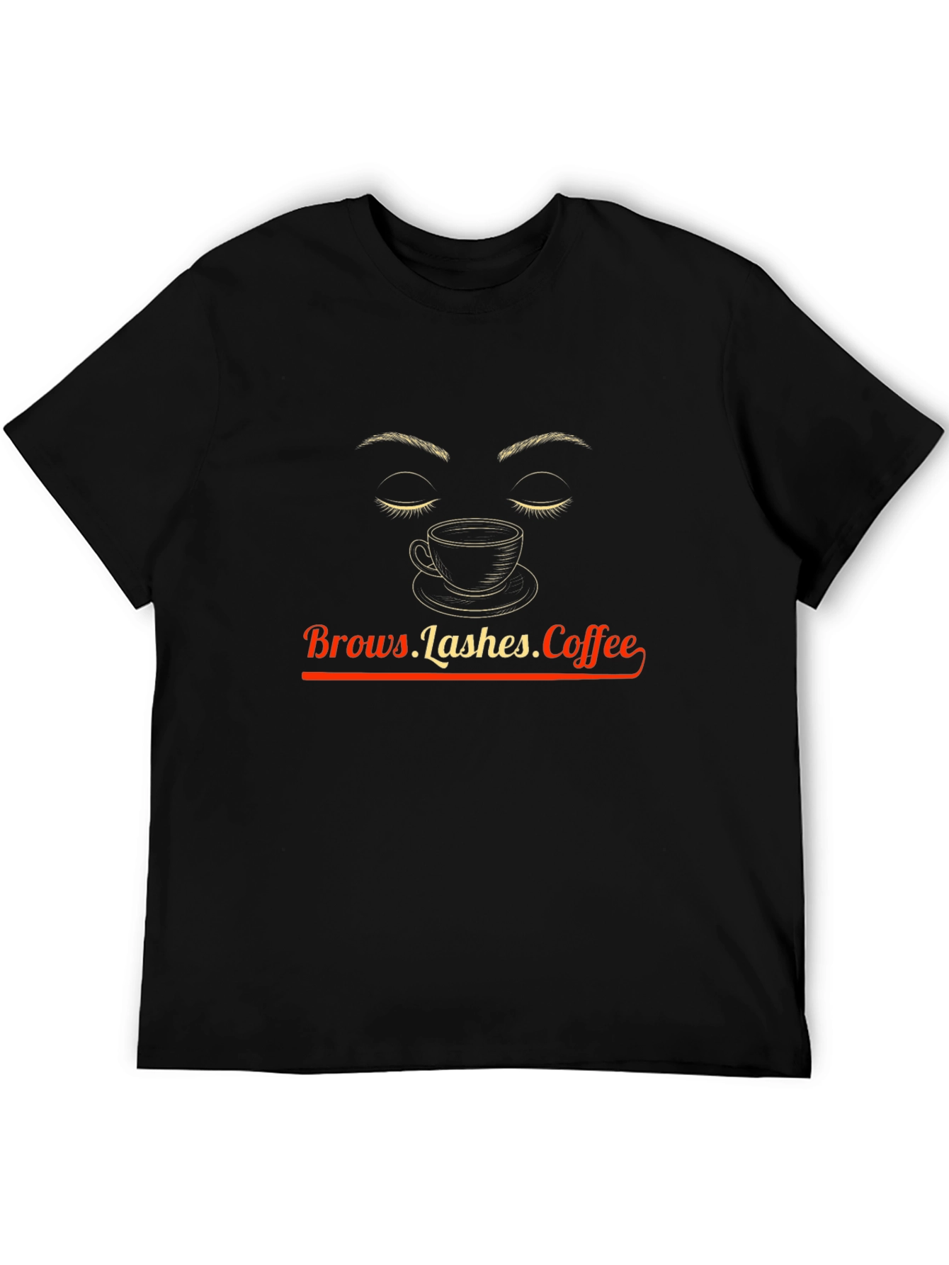 Black Brows Lashes Coffee Graphic Tee - Unisex Style view 5
