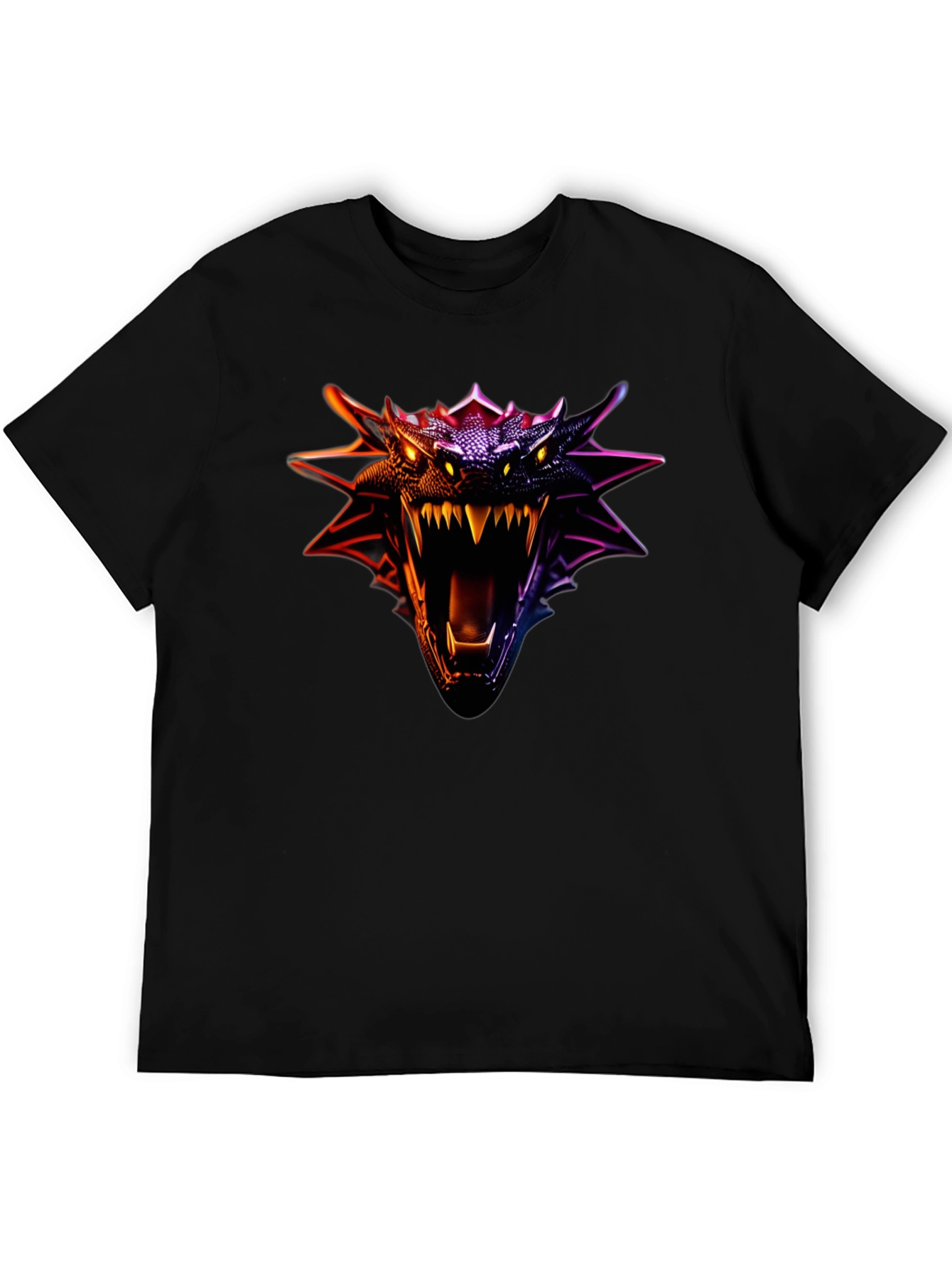Black Dragon Head Graphic Tee - Fierce Design view 5