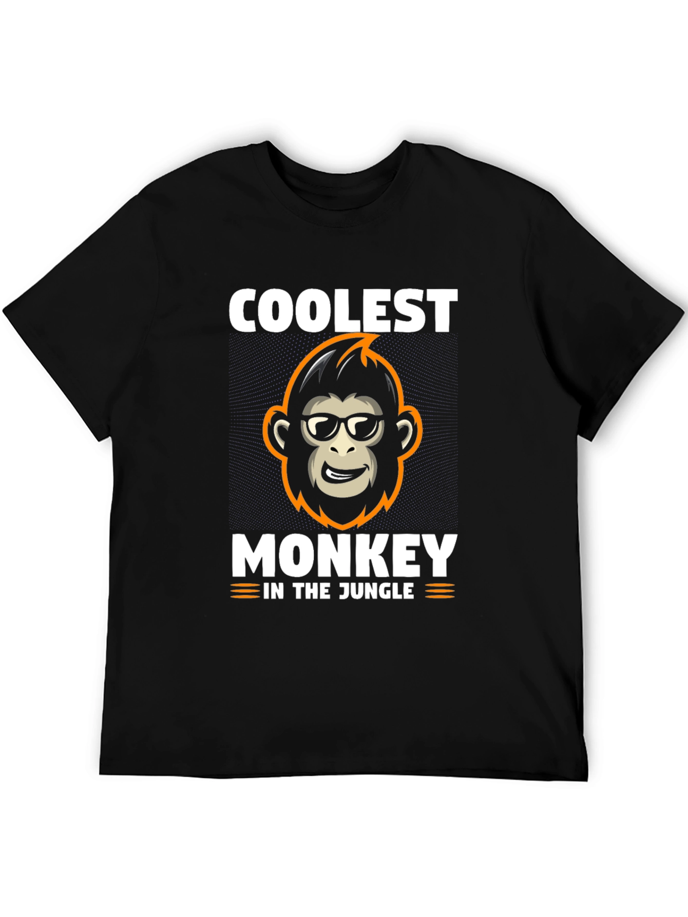Black Coolest Monkey in the Jungle Black T-Shirt view 5