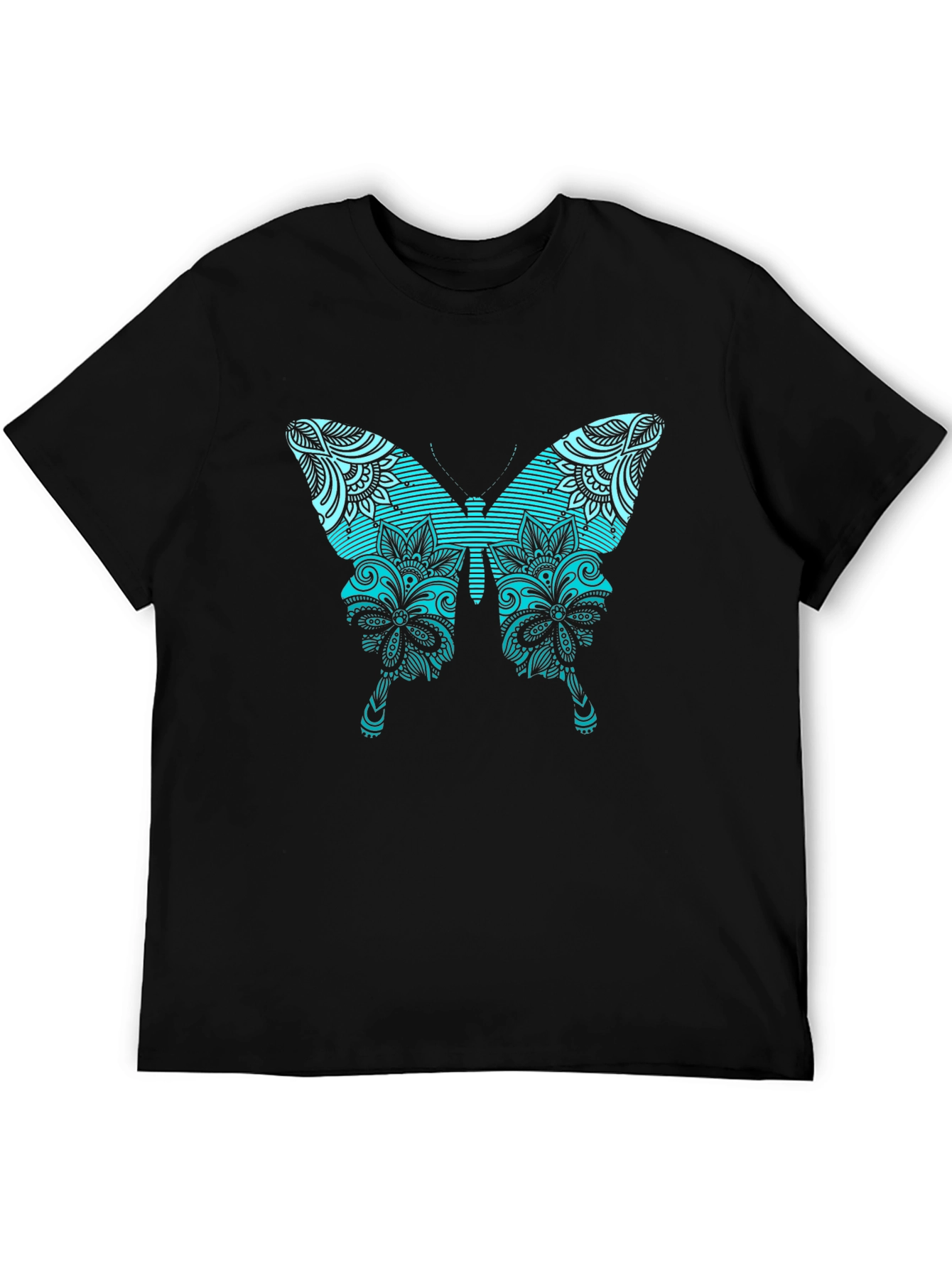 Black Butterfly Graphic Tee - Stylish Men's Black T-Shirt view 5