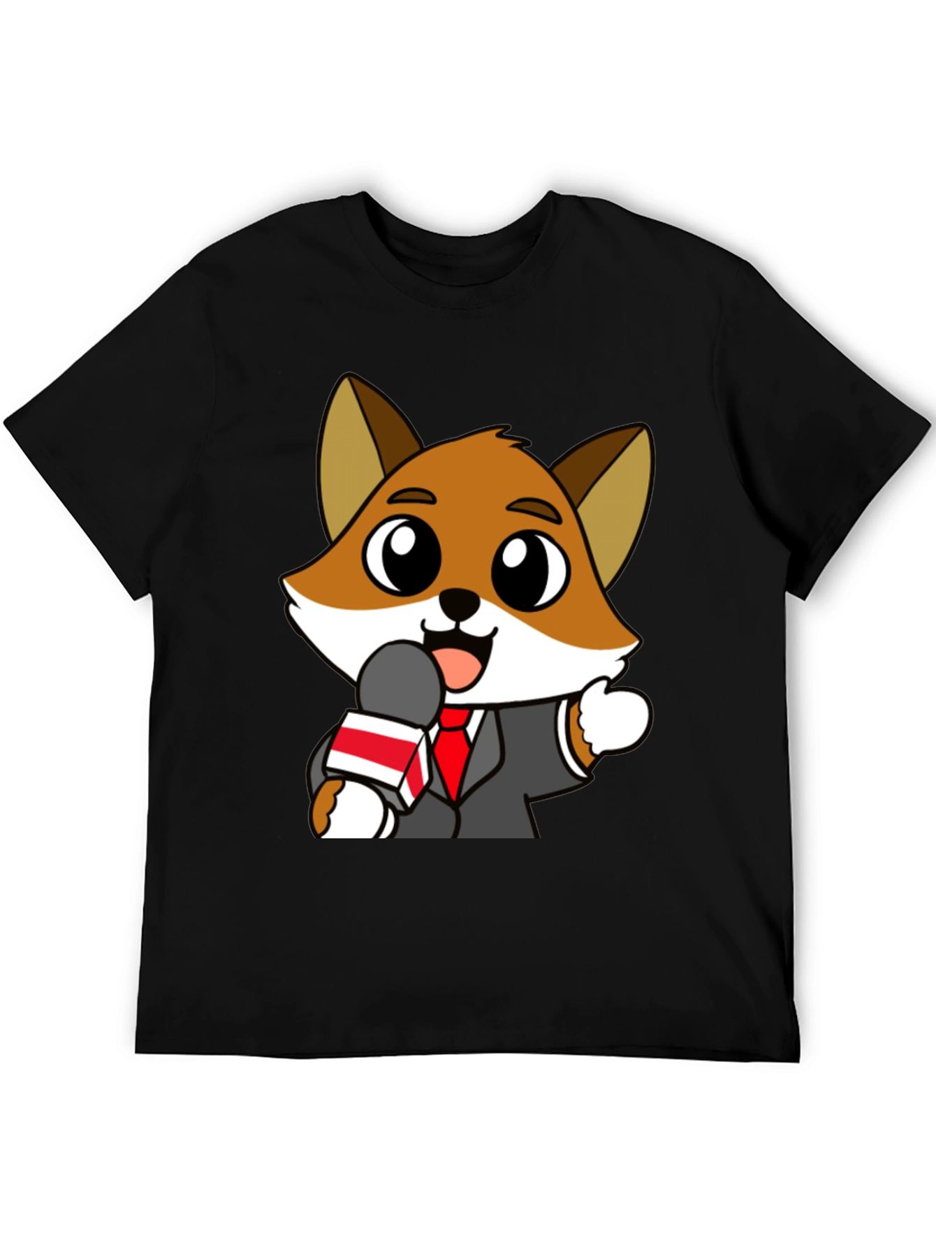 Black Fox News Reporter Graphic Tee view 5