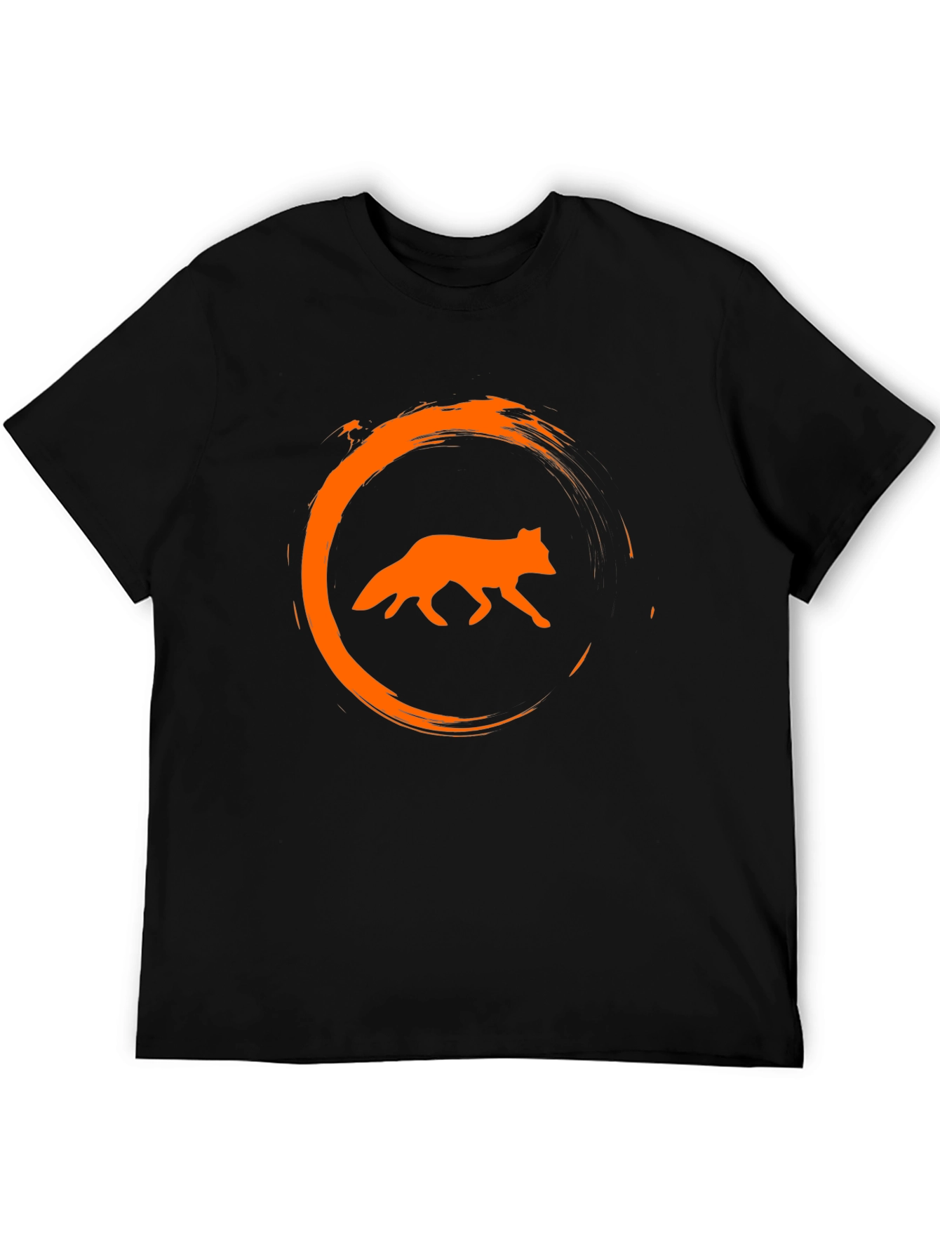 Black Fox Circle Graphic Black T-Shirt view 5